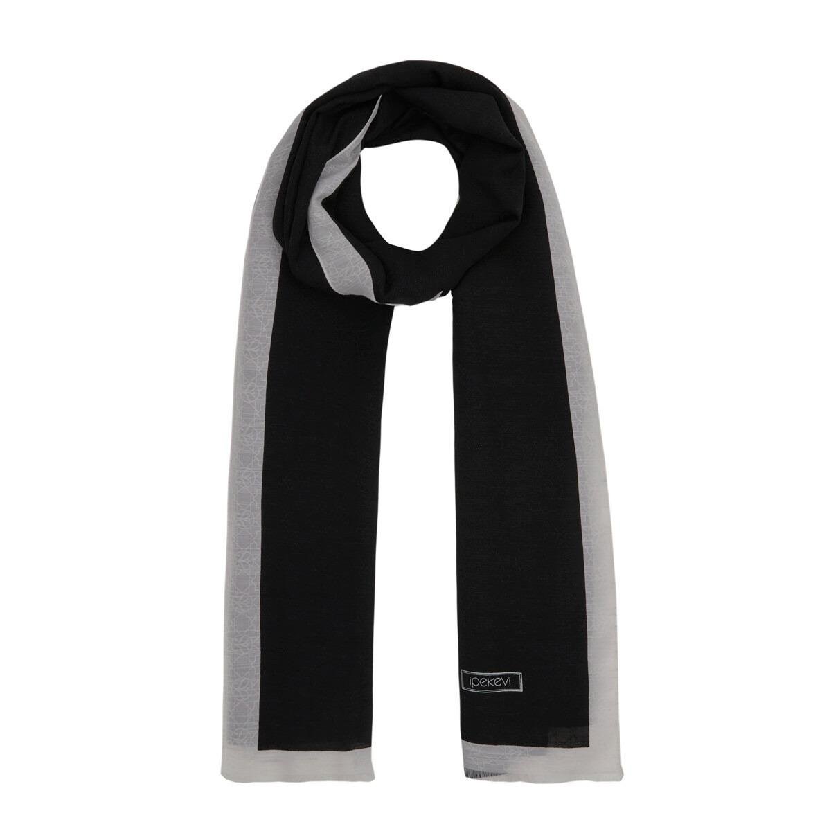 İPEKEVİ İpekevi 04356 Dört Mevsim Monogram Şal - Siyah - Beyaz  Şal 