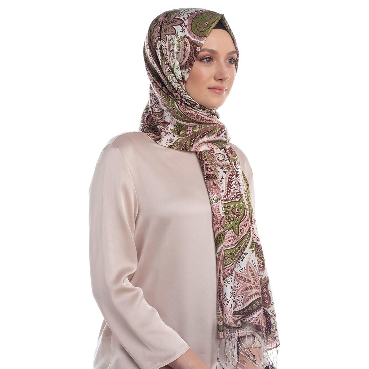 İPEKEVİ İpekevi 06572 Paisley Desenli İpek Şal - Haki İpekevi 06572 Paisley Desenli İpek Şal - Bilen Giyim Şal 