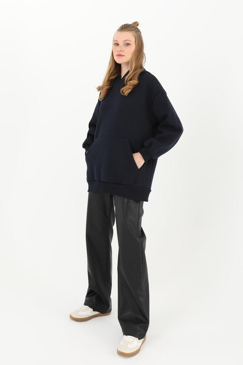 PUANE Kapüşonlu Basic Sweat 32109 - F.Navy  Sweatshirt 