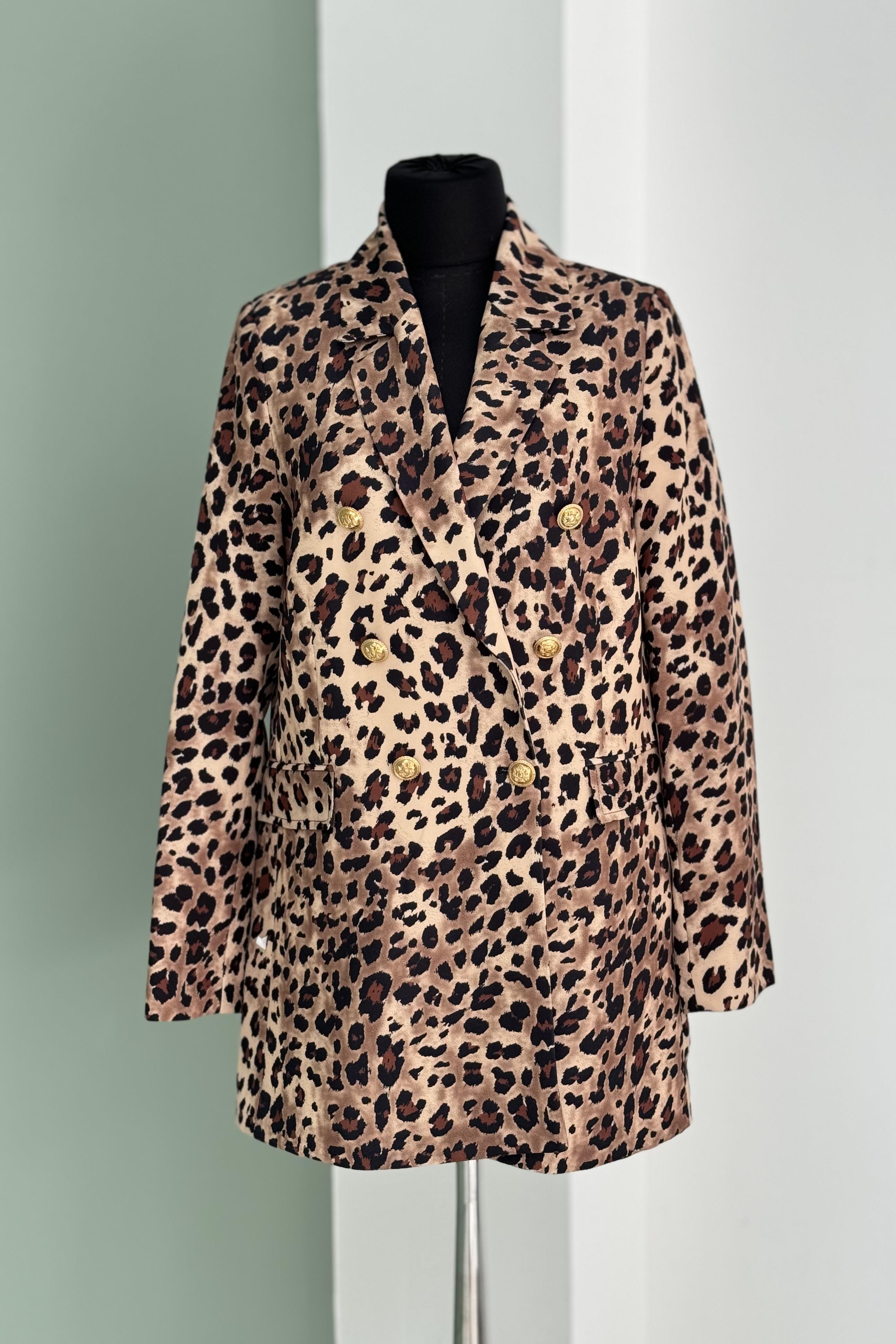 İKOLL Leopar Desenli Ceket 31199 - Siyah  Ceket 