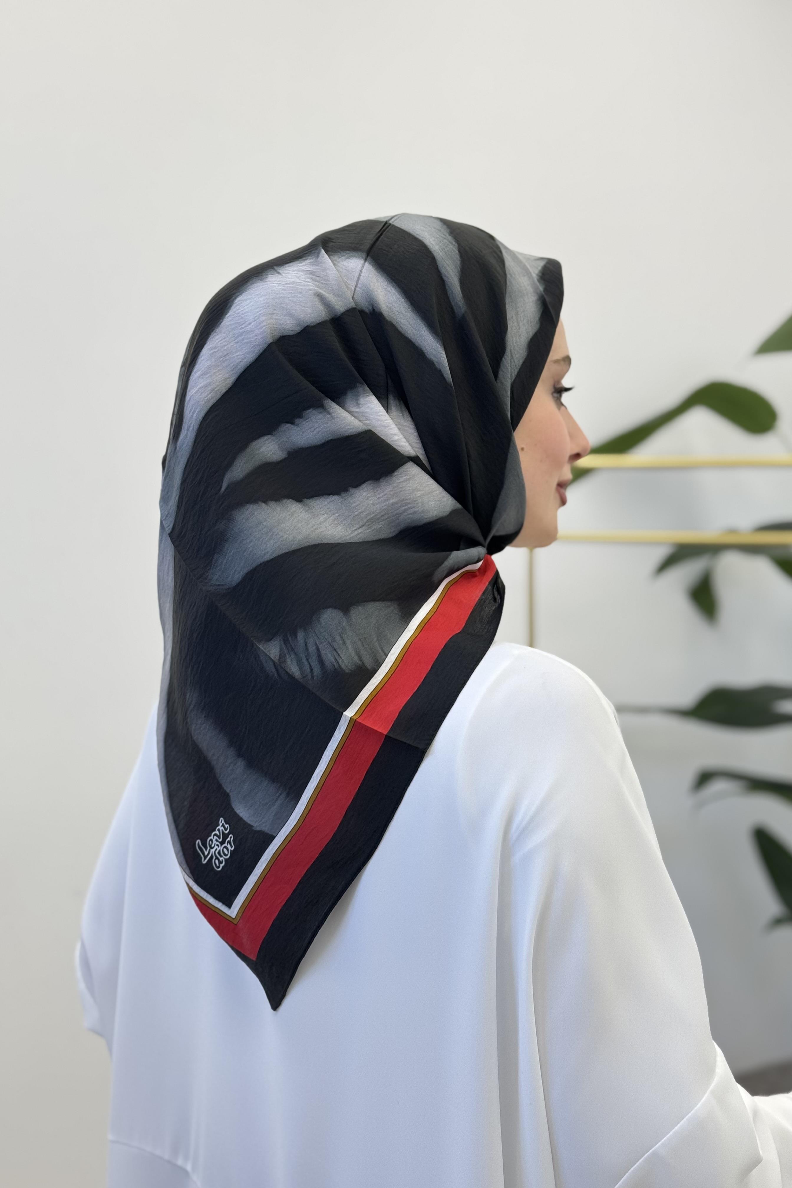 LEVİDOR Levidor 11226 Dalga Desen Renkli Eşarp - Antrasit Levidor 11226 Dalga Desen Renkli Eşarp - Bilen Giyim Eşarp 
