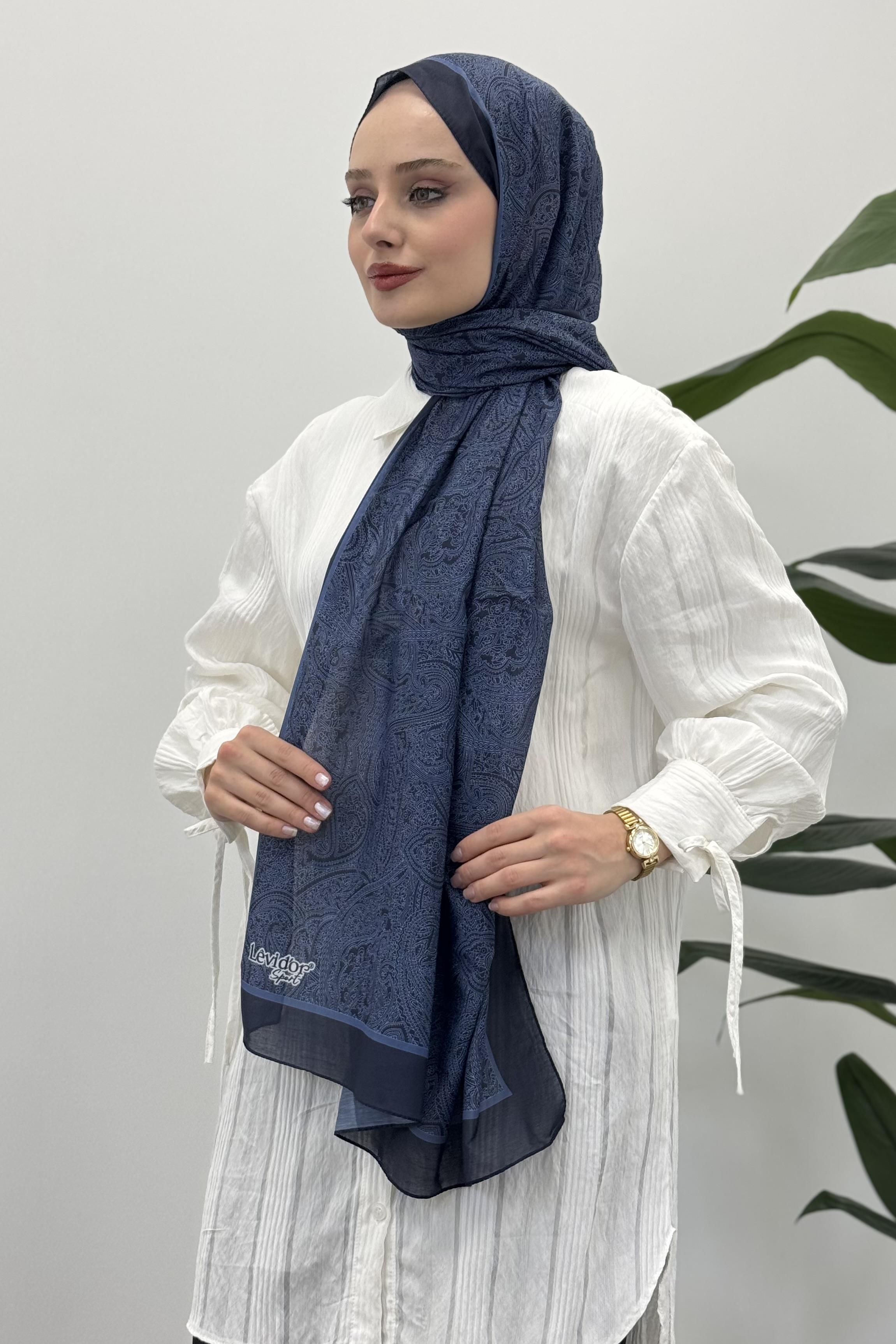 LEVİDOR Levidor 11290 Paisley Desen Şal - Lacivert Levidor 11290 Paisley Desen Şal - Bilen Giyim Şal 