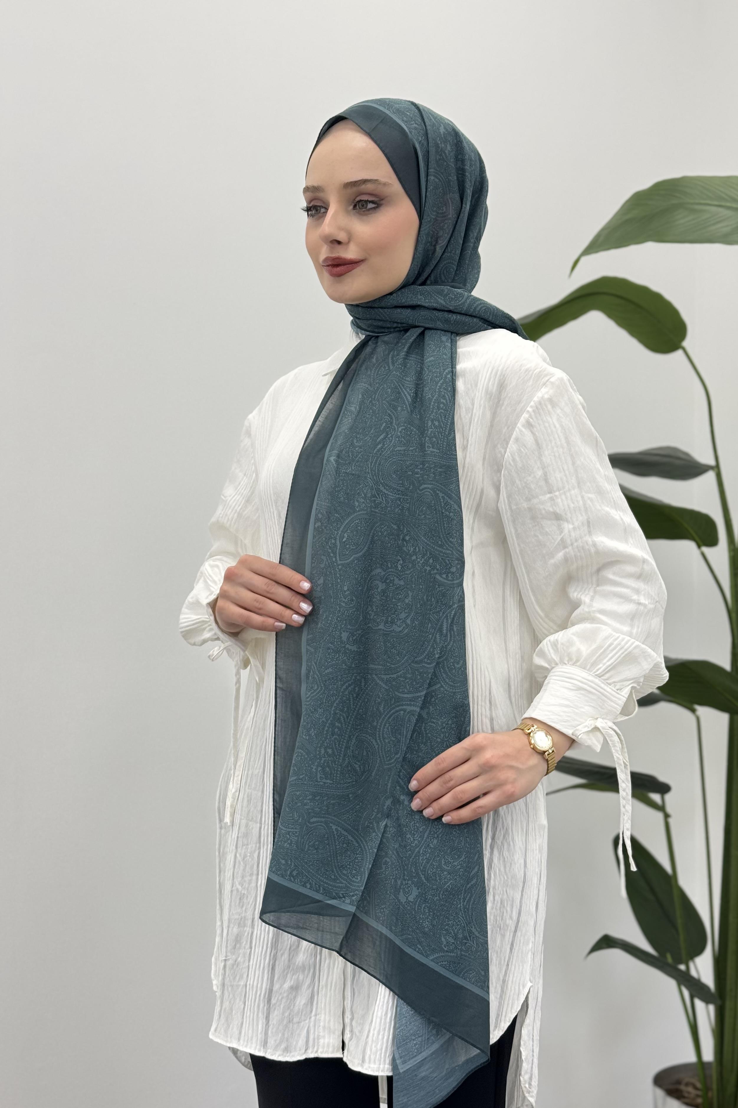 LEVİDOR Levidor 11290 Paisley Desen Şal - Zümrüt Levidor 11290 Paisley Desen Şal - Bilen Giyim Şal 