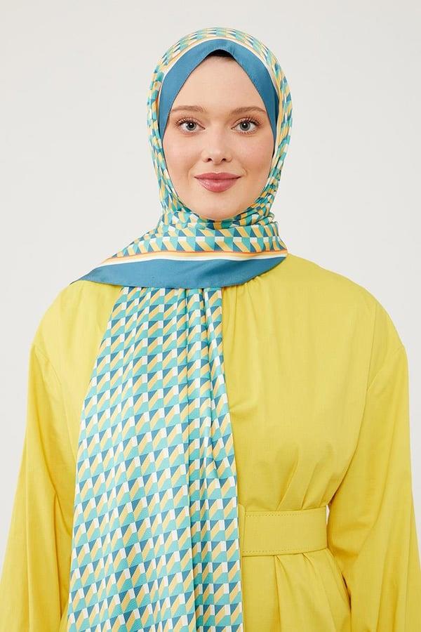 LEVİDOR Levidor 17832 Geometrik Desen Angel Şal - Petrol Levidor 17832 Geometrik Desen Angel Şal - Petrol - Bilen Giyim  Şal 