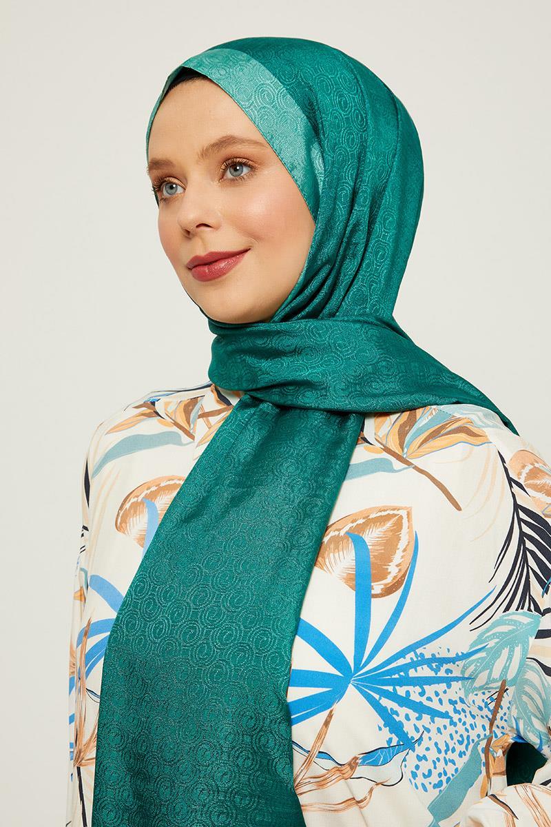 LEVİDOR Levidor 17856 Halka Desen Monogram Şal - Yeşil  Şal 