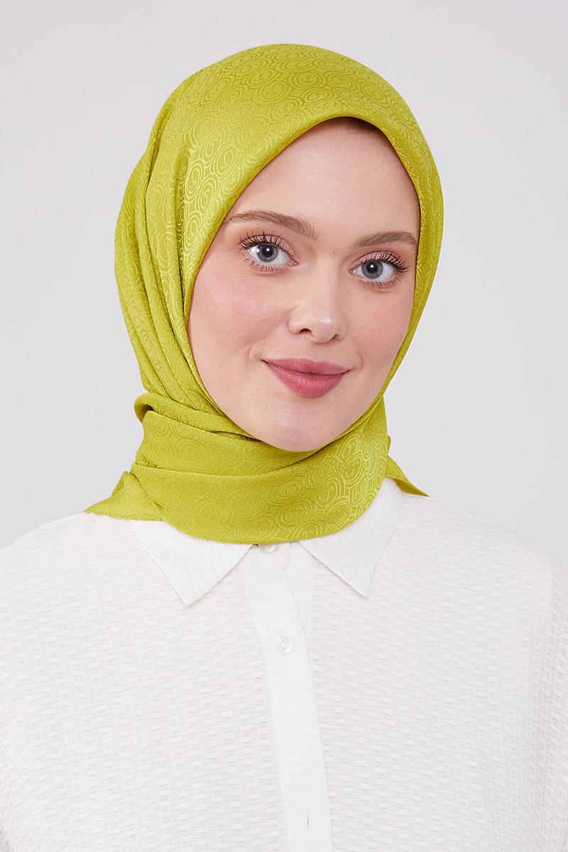 LEVİDOR Levidor 178895 Halka Detay Jakarlı Şal - Olive  Eşarp 