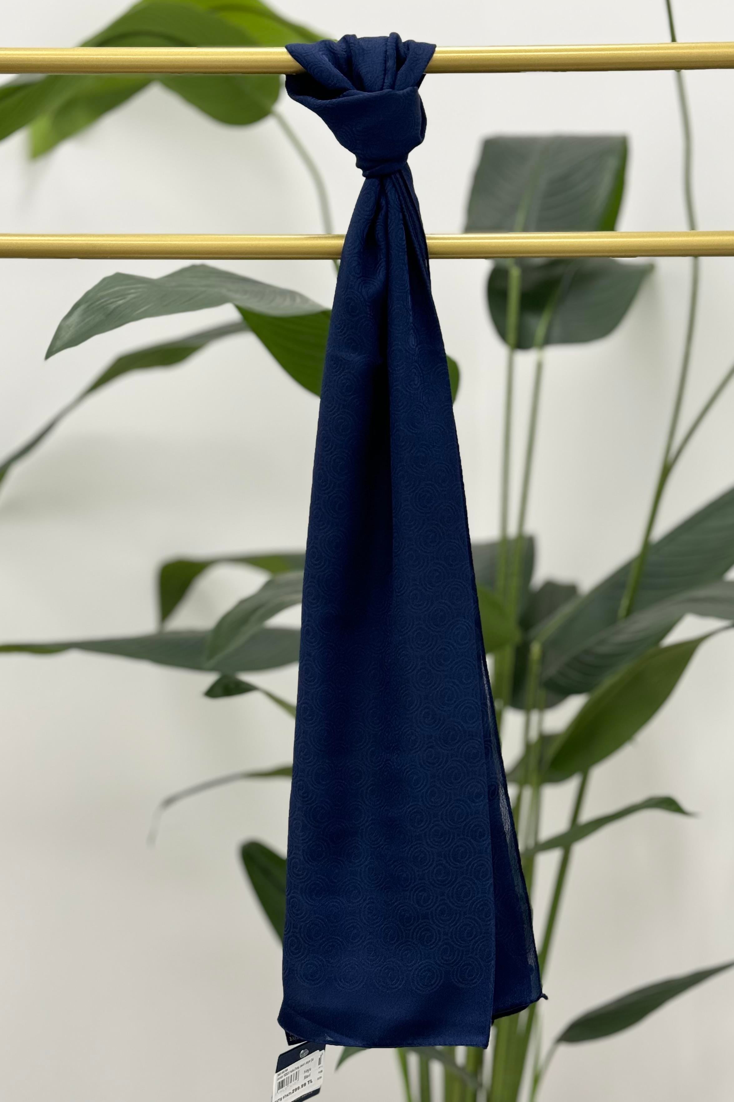 LEVİDOR Levidor 18282G Halka Detay Jakarlı Janjan Şal - Koyu Mavi Levidor 18282G Halka Detay Jakarlı Janjan Şal - Koyu Mavi- Bilen Giyim Şal 