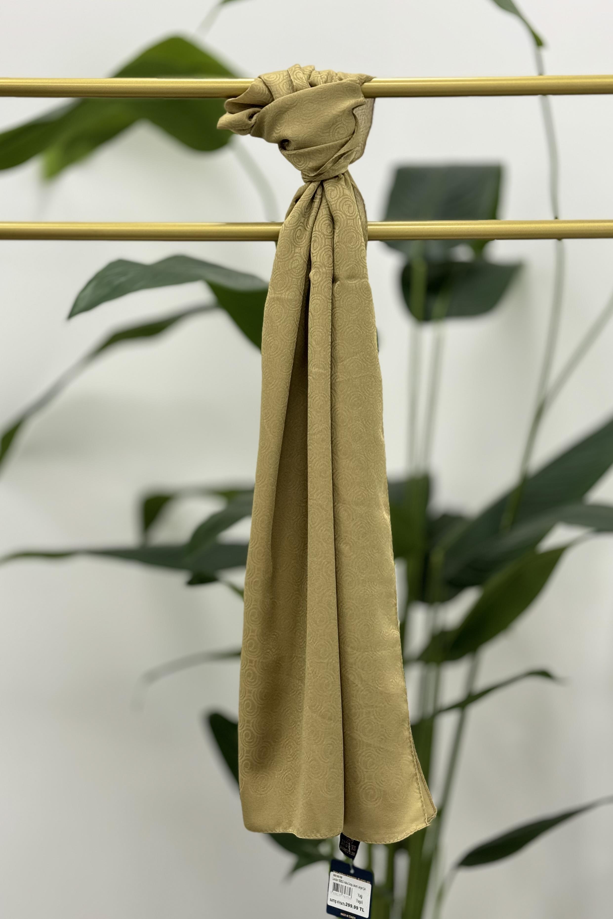 LEVİDOR Levidor 18282G Halka Detay Jakarlı Janjan Şal - Yağ Yeşili Levidor 18282G Halka Detay Jakarlı Janjan Şal - Yağ Yeşili- Bilen Giyim Şal 