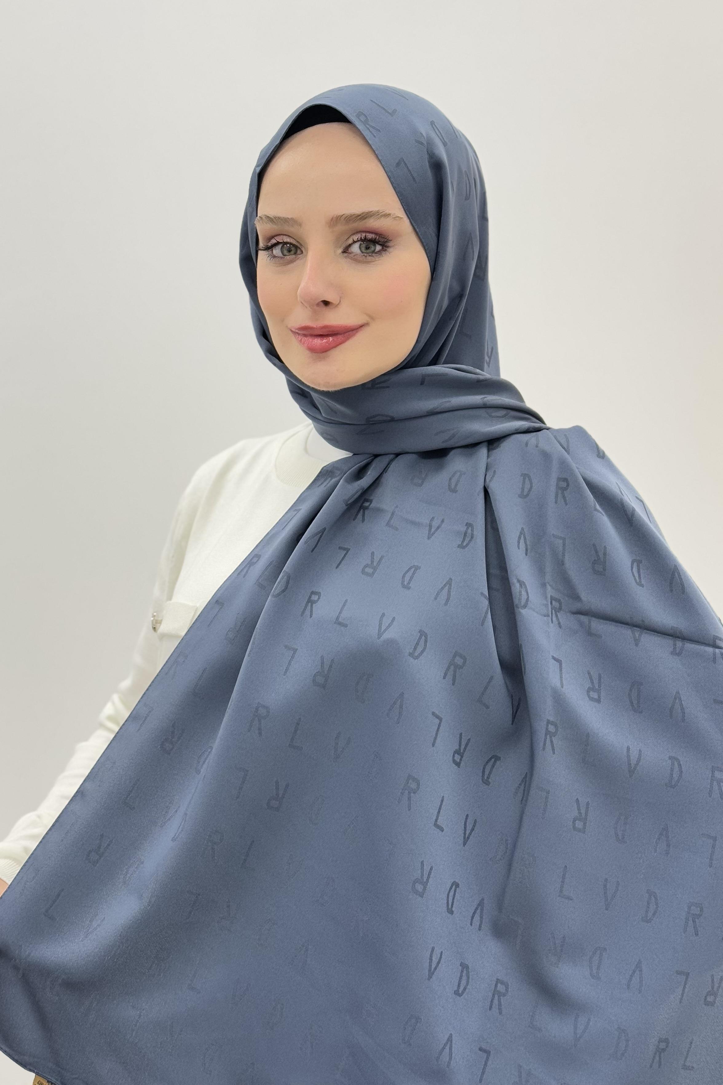 LEVİDOR Levidor 18559 Blue Jakar Şal - Havacı  Şal 