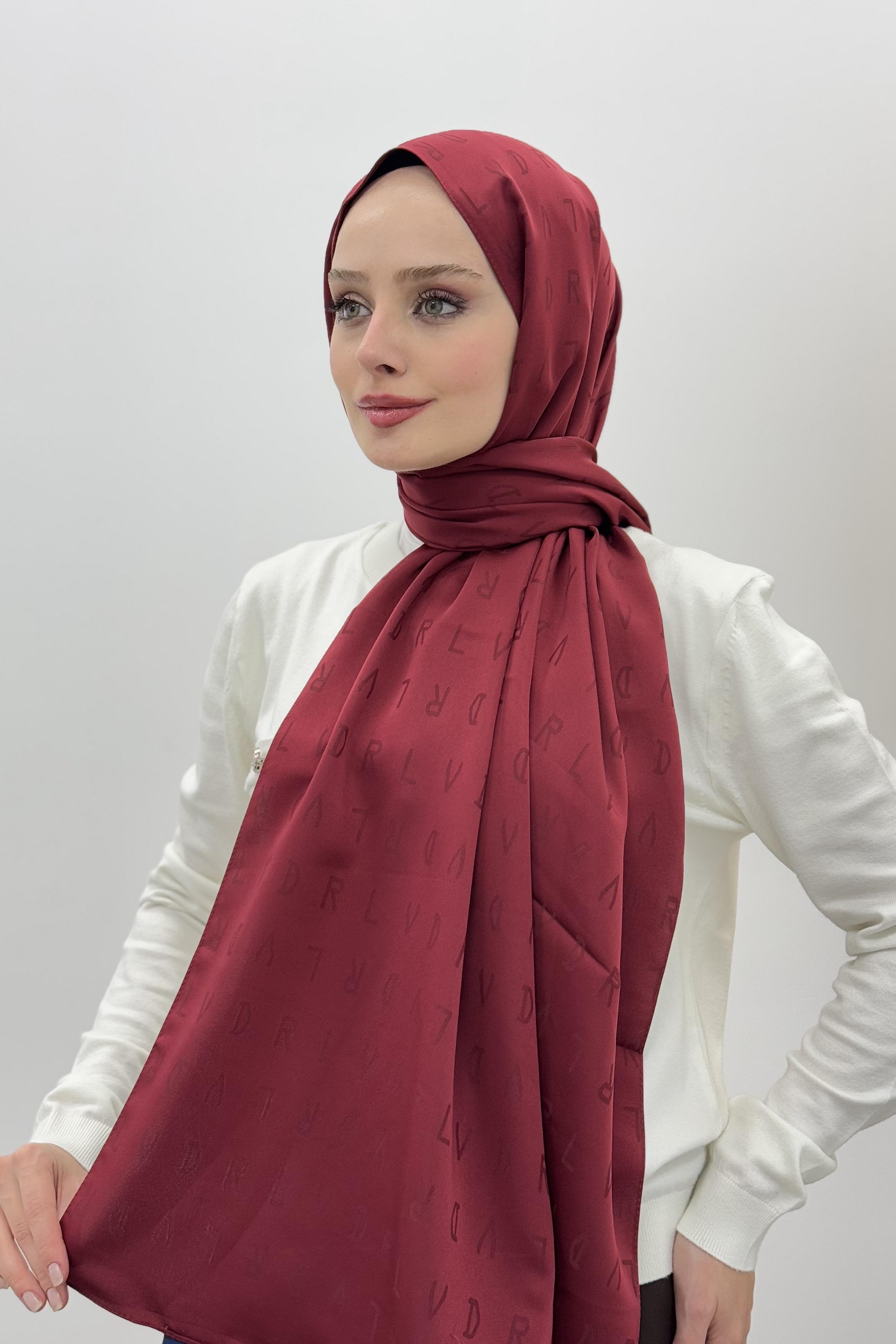 LEVİDOR Levidor 18559 Blue Jakar Şal - Mürdüm  Şal 