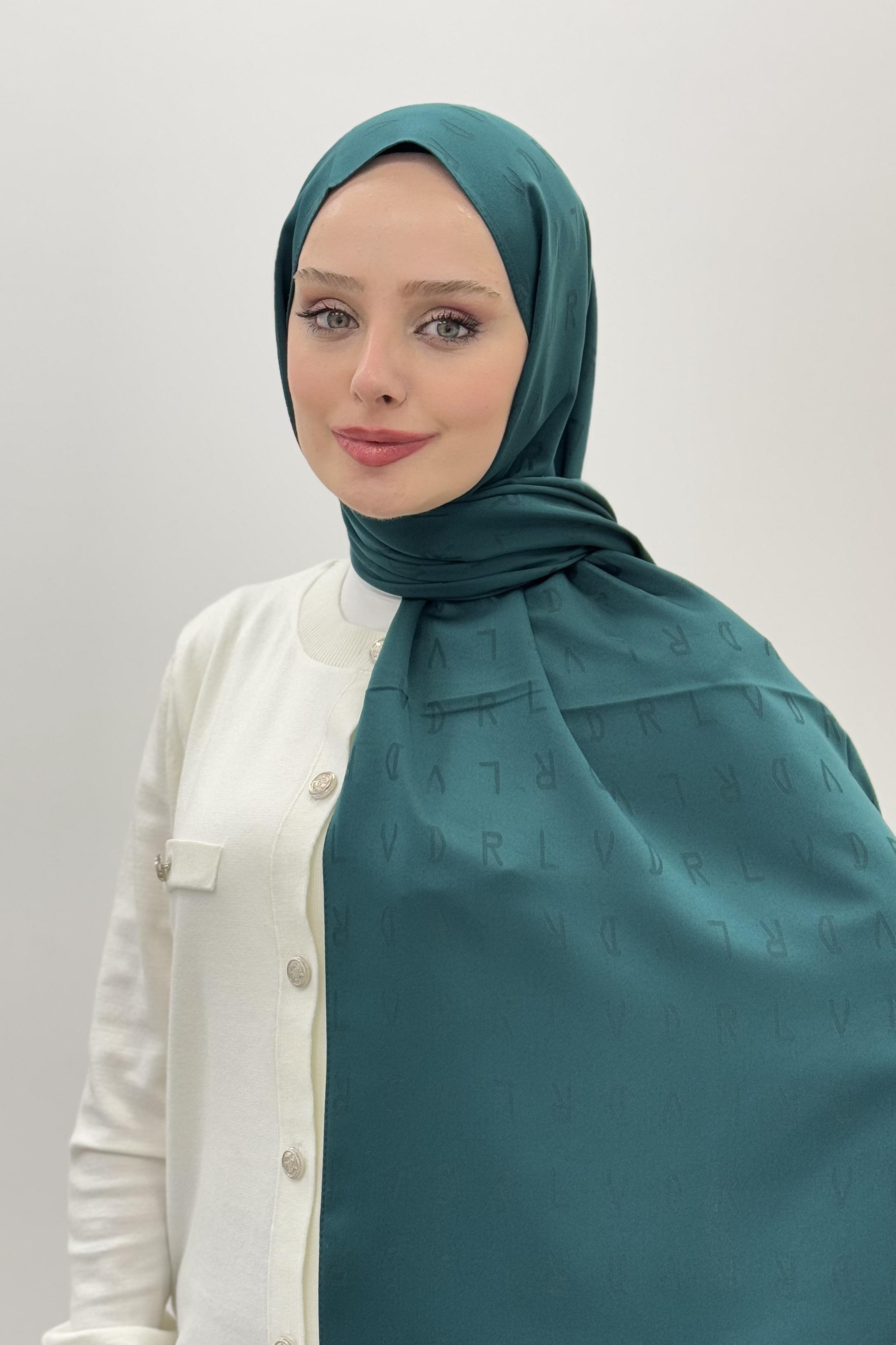 LEVİDOR Levidor 18559 Blue Jakar Şal - Zümrüt  Şal 