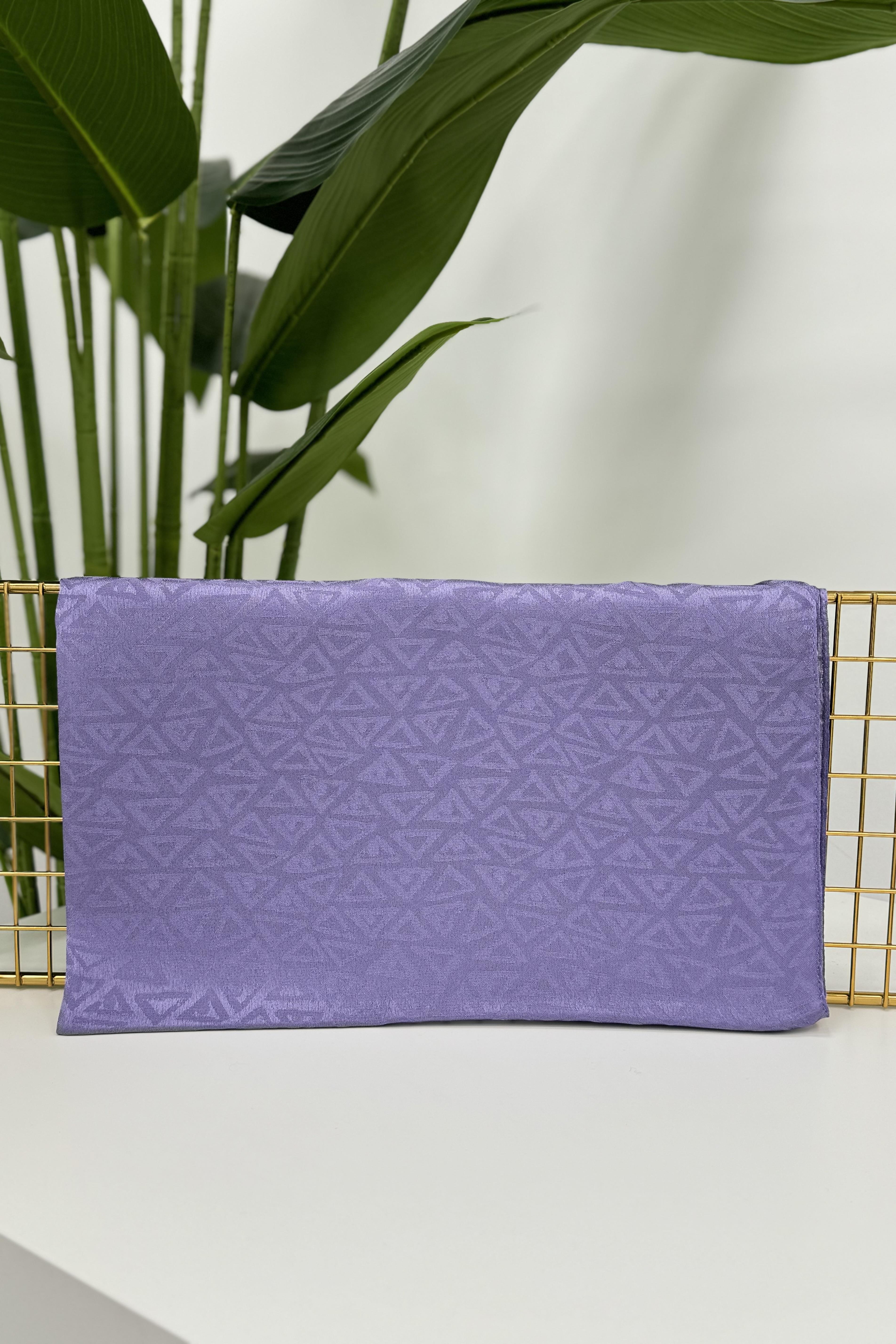 LEVİDOR Levidor 18582F Üçgen Baskılı Jakarlı Janjan Şal - Lila Levidor 18582F Üçgen Baskılı Jakarlı Janjan Şal - Lila- Bilen Giyim Şal 