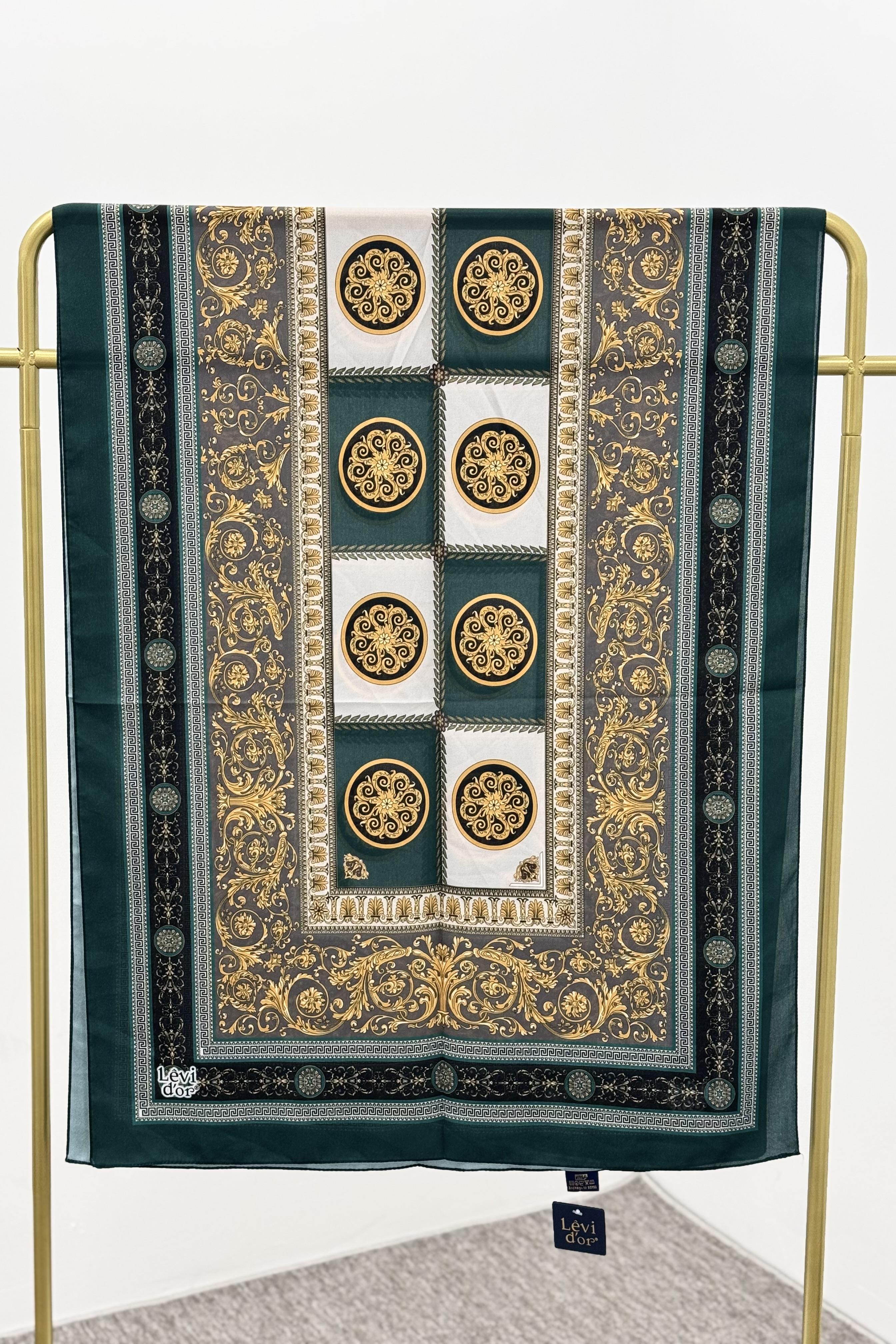 LEVİDOR Levidor 18892 Varak Desenli Love Şal - Zümrüt  Şal 