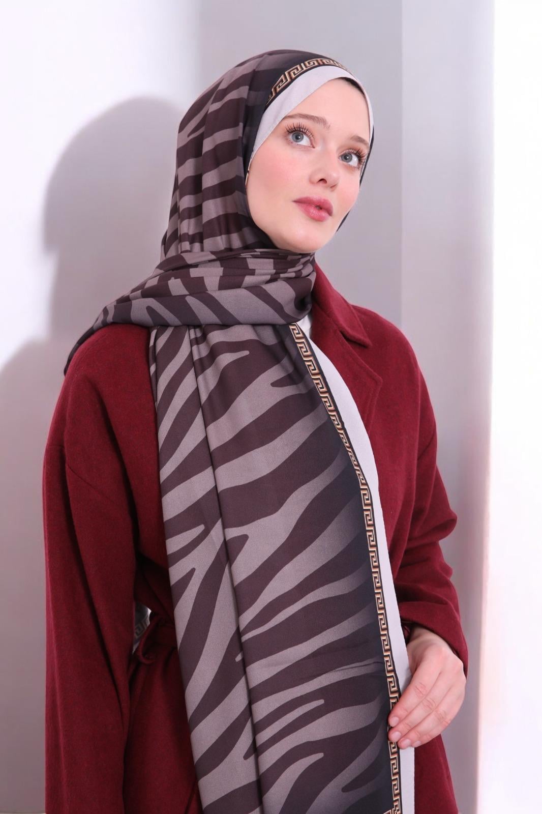 LEVİDOR Levidor 18912 Zebra Desen Şal - Taş  Şal 