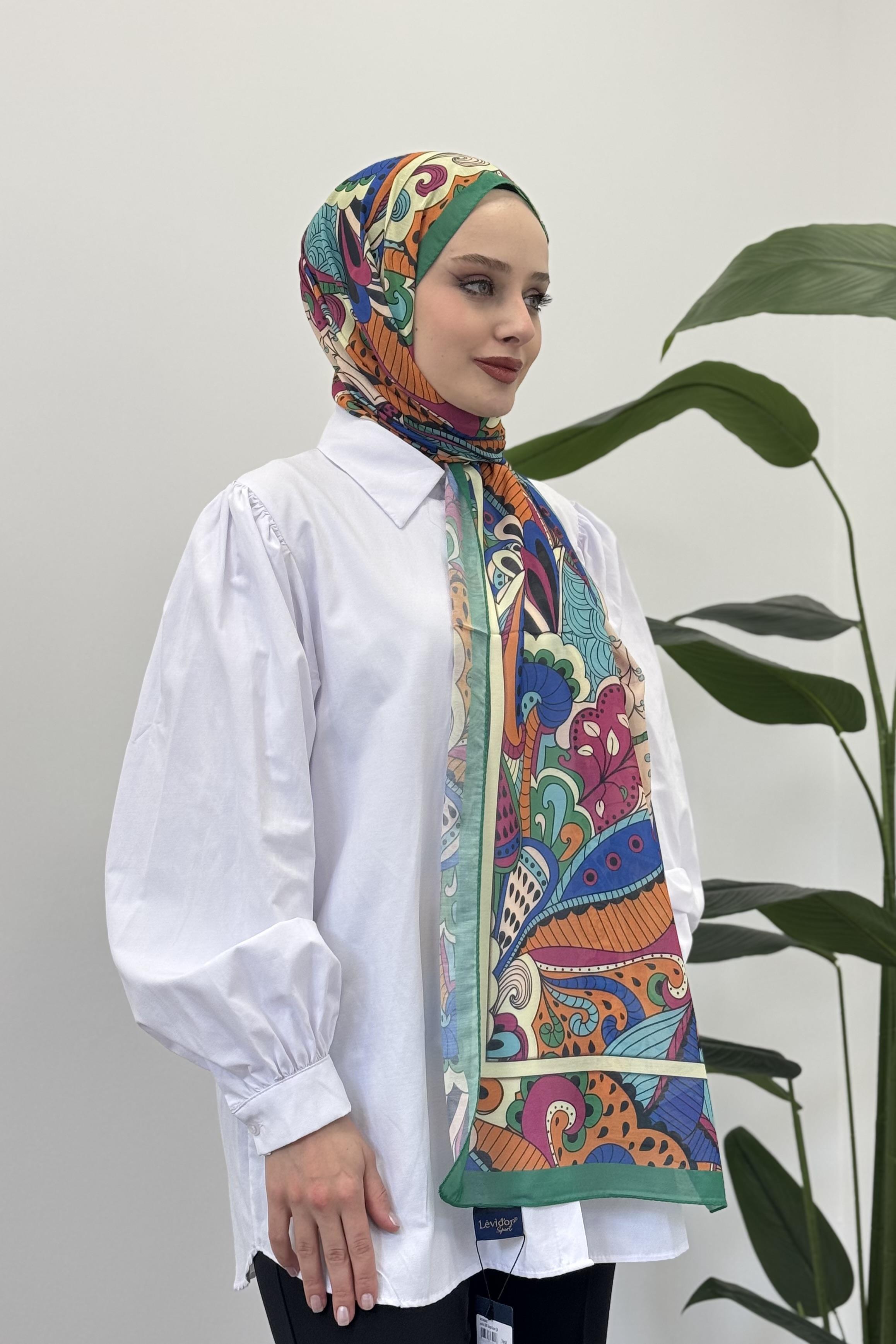 LEVİDOR Levidor 2000 Dalga Desen Şal - Yeşil Levidor 2000 Dalga Desen Şal - Bilen Giyim Şal 