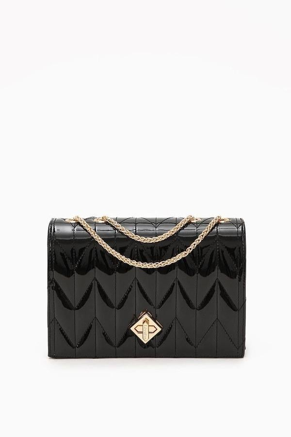 LEVİDOR Levidor 930075 Baklava Dikiş Detay Çanta - Rugan  Çanta 