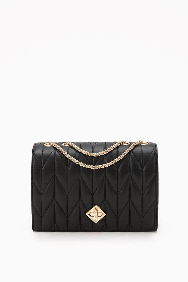 LEVİDOR Levidor 930075 Baklava Dikiş Detay Çanta - Siyah  Çanta 