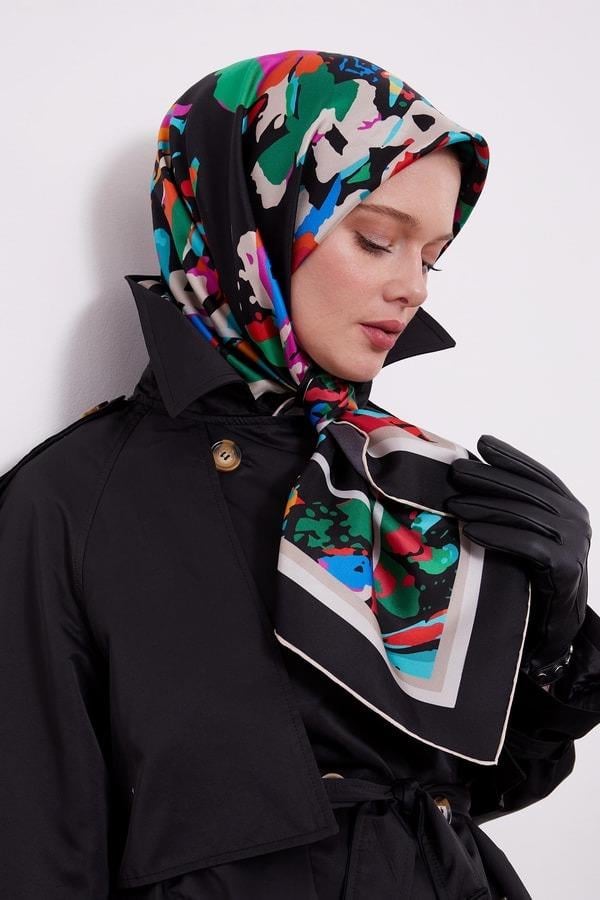 LEVİDOR Levidor I-4129 Twill İpek Eşarp - Tek Renk  Eşarp 