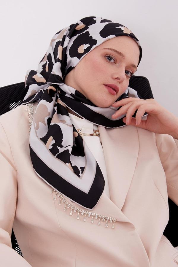 LEVİDOR Levidor I-4133 Twill İpek Eşarp - Siyah  Eşarp 