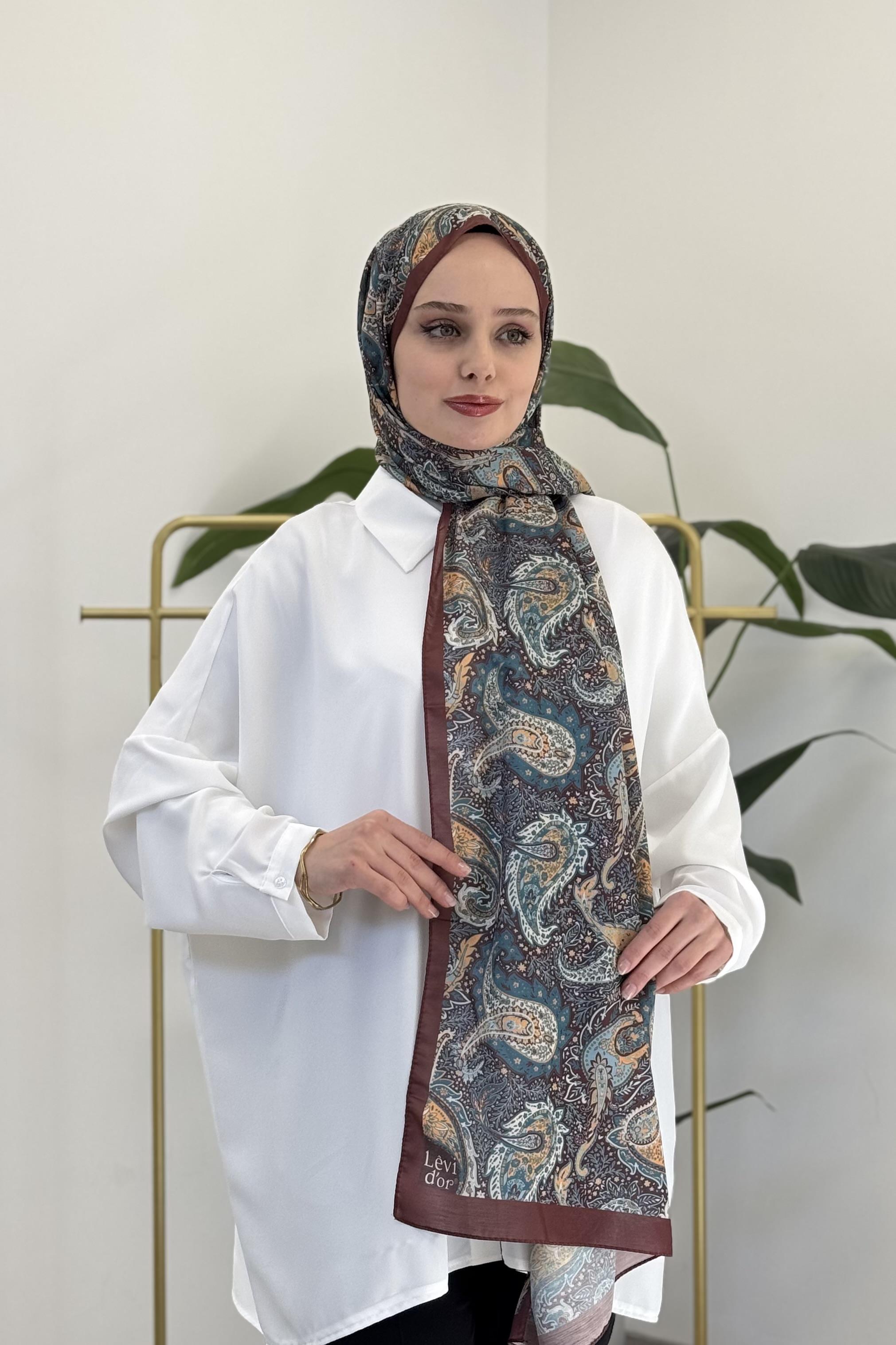 LEVİDOR Levidor Lcs Damla Desen Şal - Kahve Levidor Lcs Damla Desen Şal - Bilen Giyim Şal 