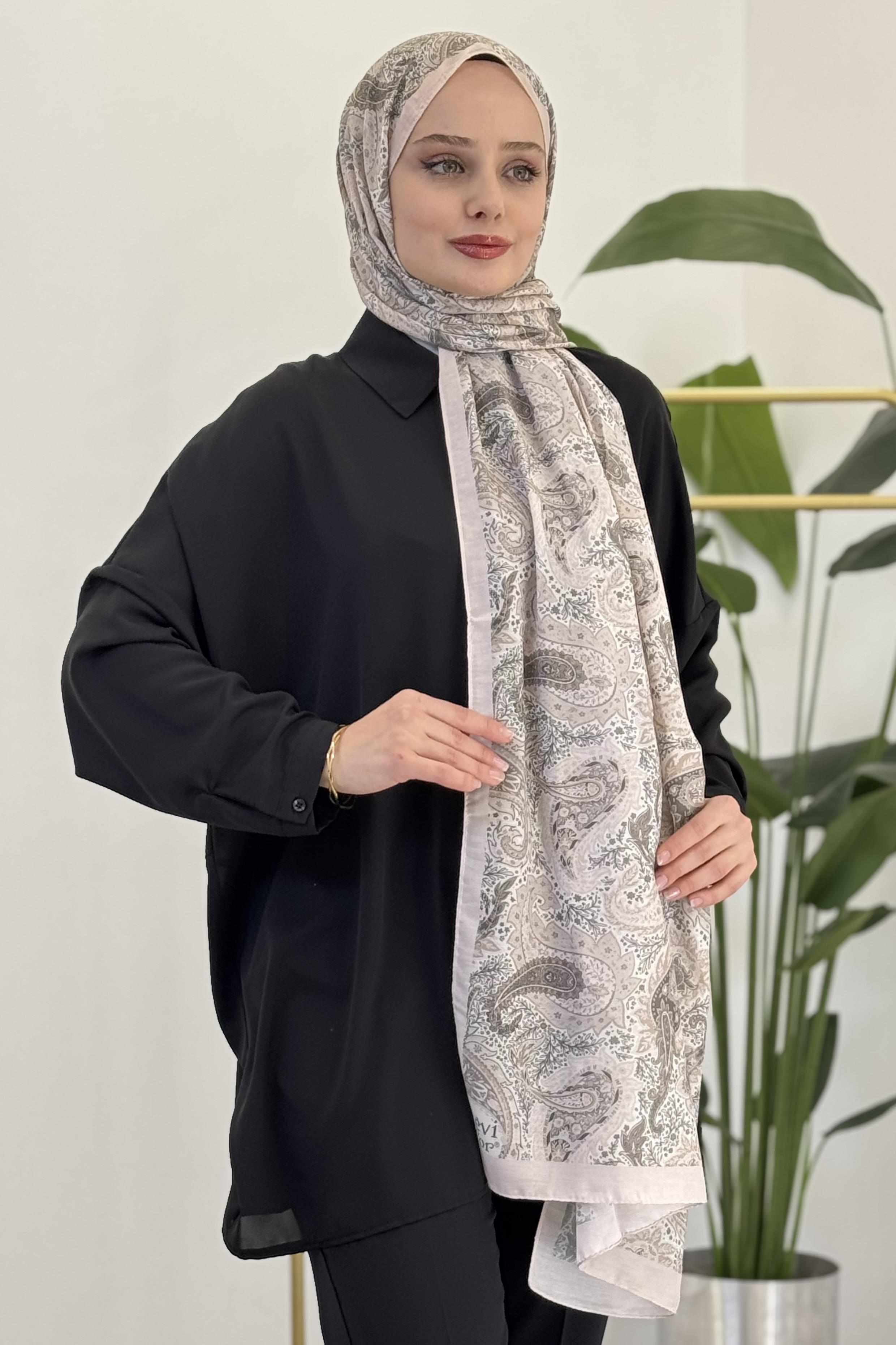 LEVİDOR Levidor Lcs Damla Desen Şal - Krem Levidor Lcs Damla Desen Şal - Bilen Giyim Şal 