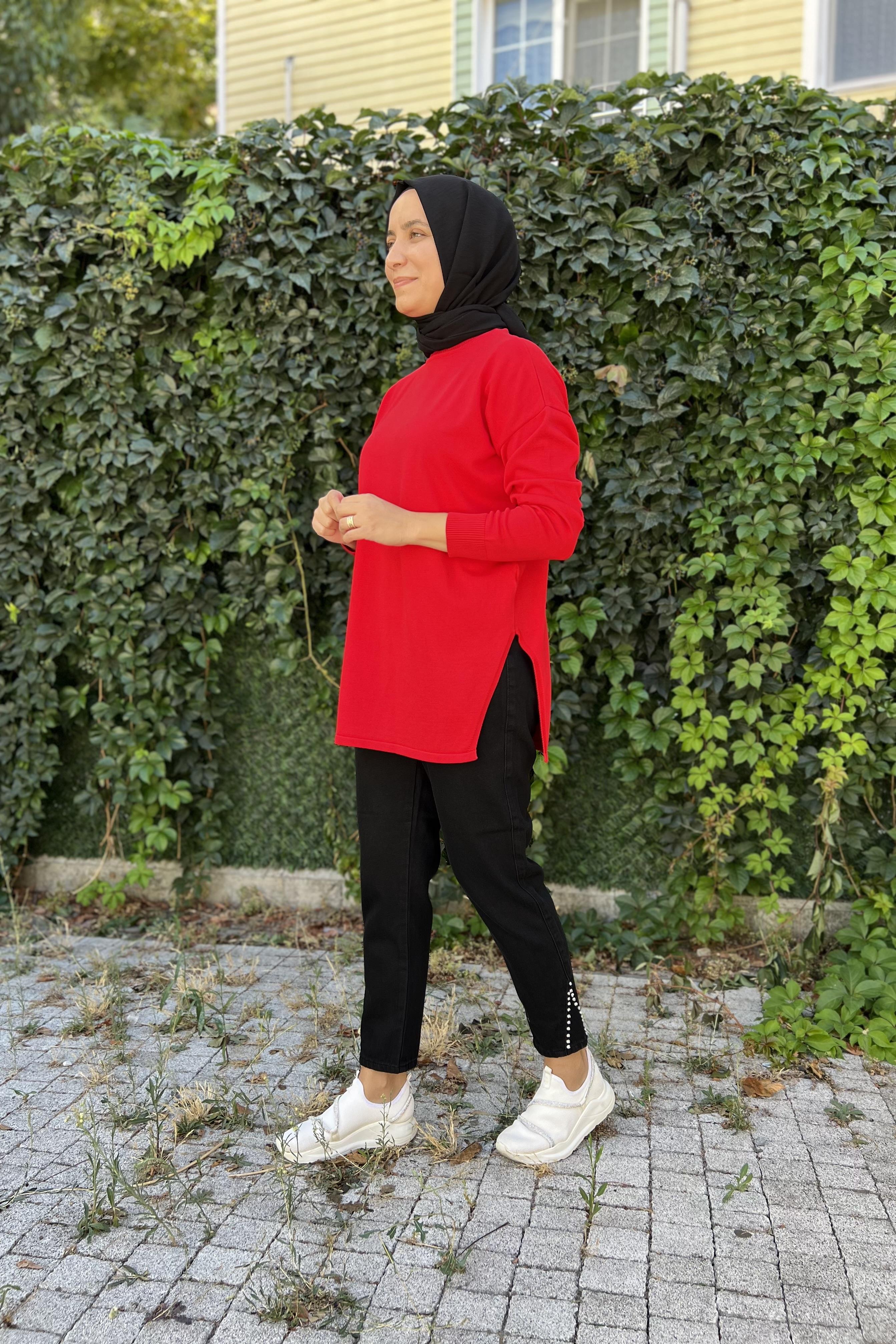 MERWİSH Merwish  700 Diana Tunik - Kırmızı  Tunik