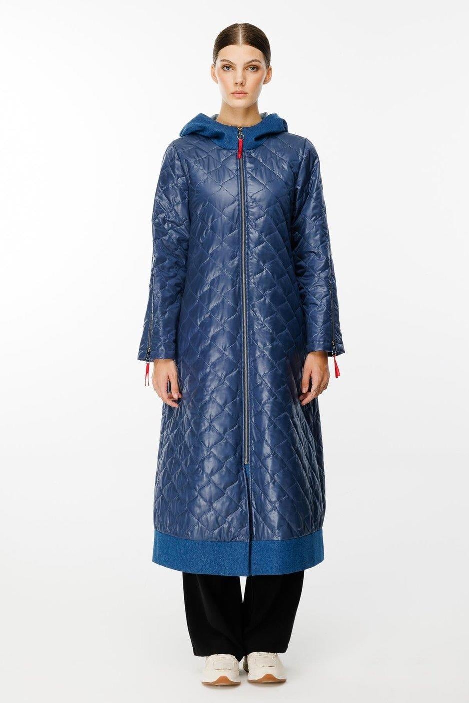 MİCCA Micca 242598 Denim Rouge Kapitone Dolgulu Mont - Lacivert  Kaban & Mont 