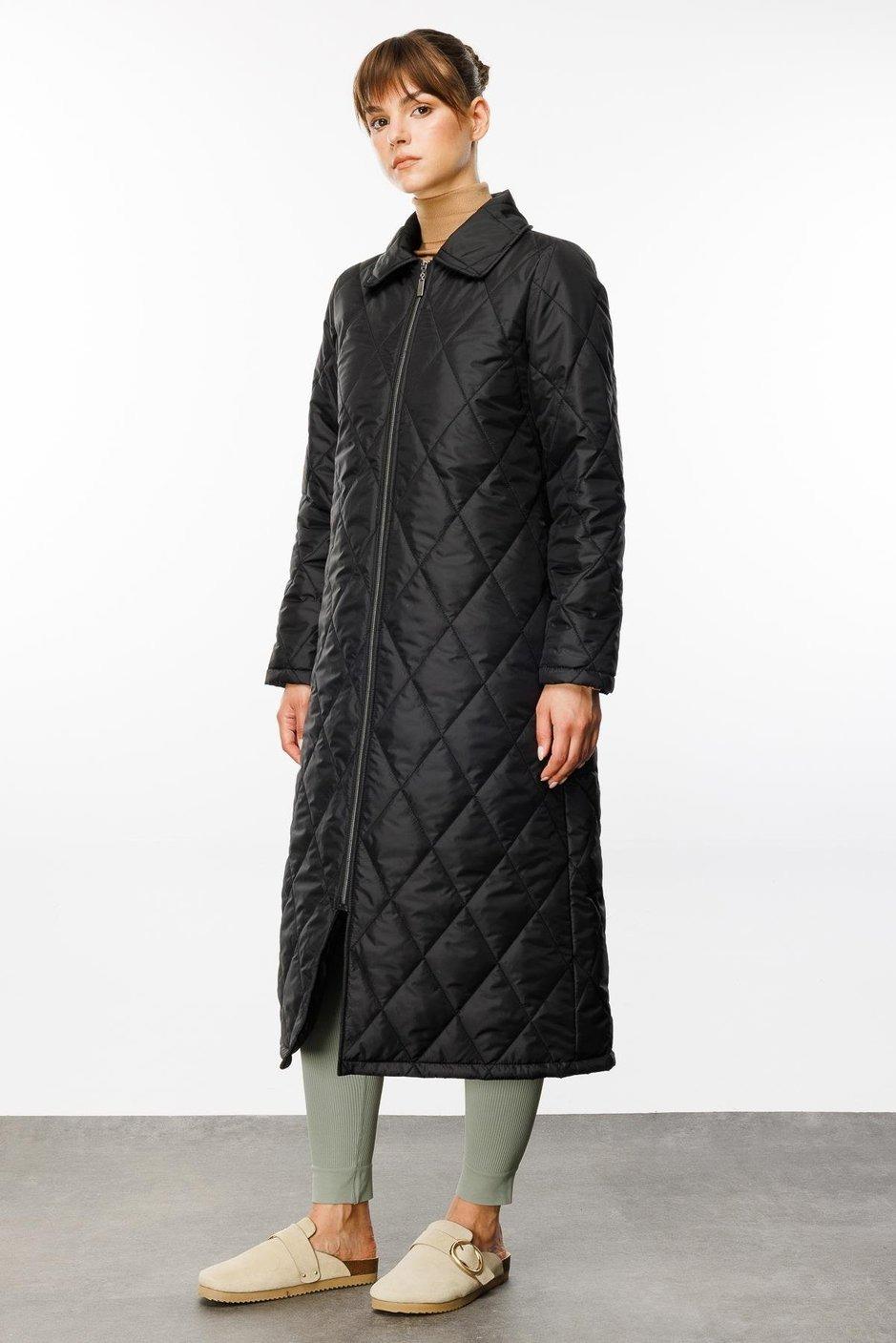 MİCCA Micca 242823M Paris Hafif Elyaf Yalıtımlı Baharlık Trençkot - Siyah  Kaban & Mont 