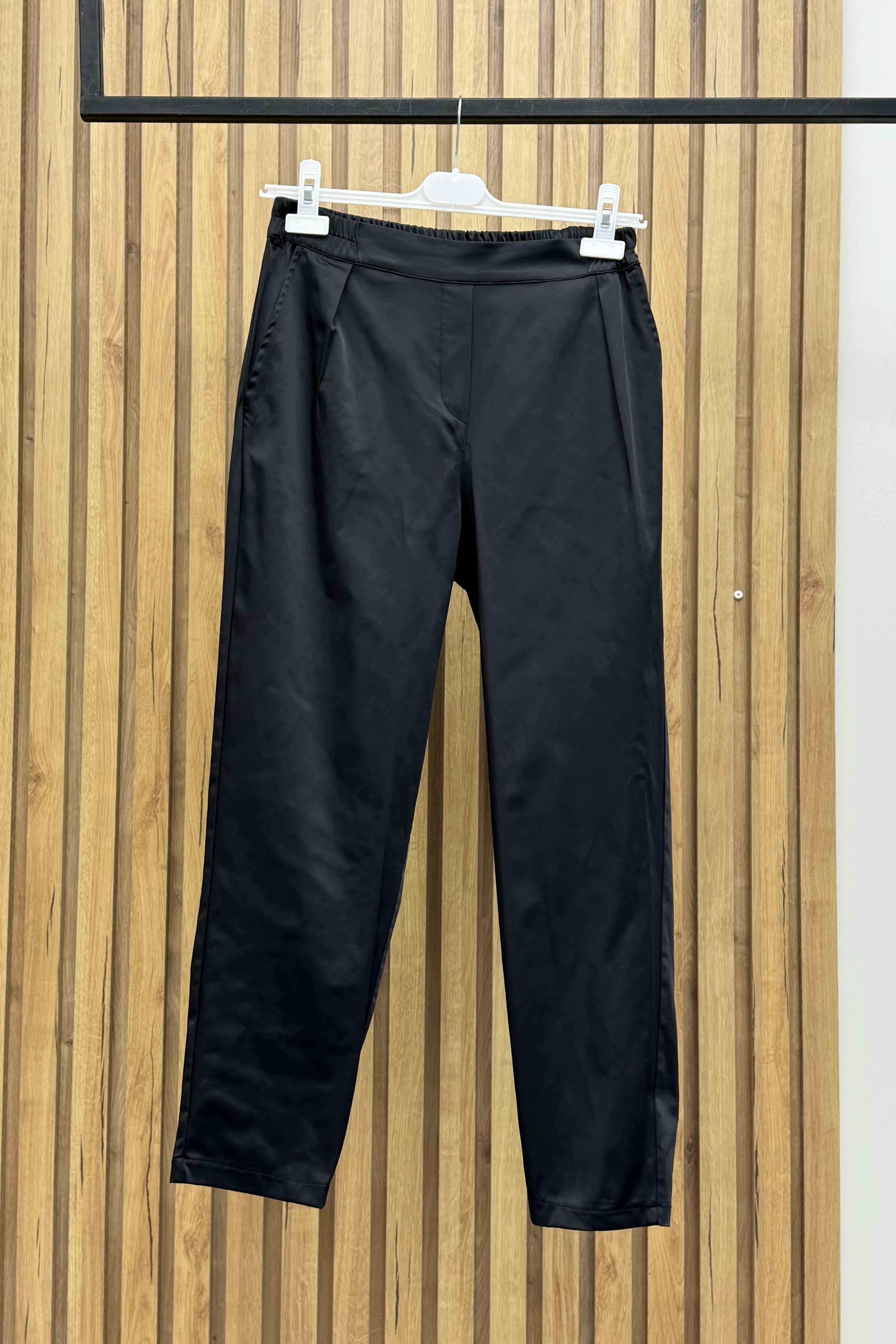 MİSSEMRAMİSS Missemramiss 4433 Saten Pile Pantolon - Siyah  Pantolon