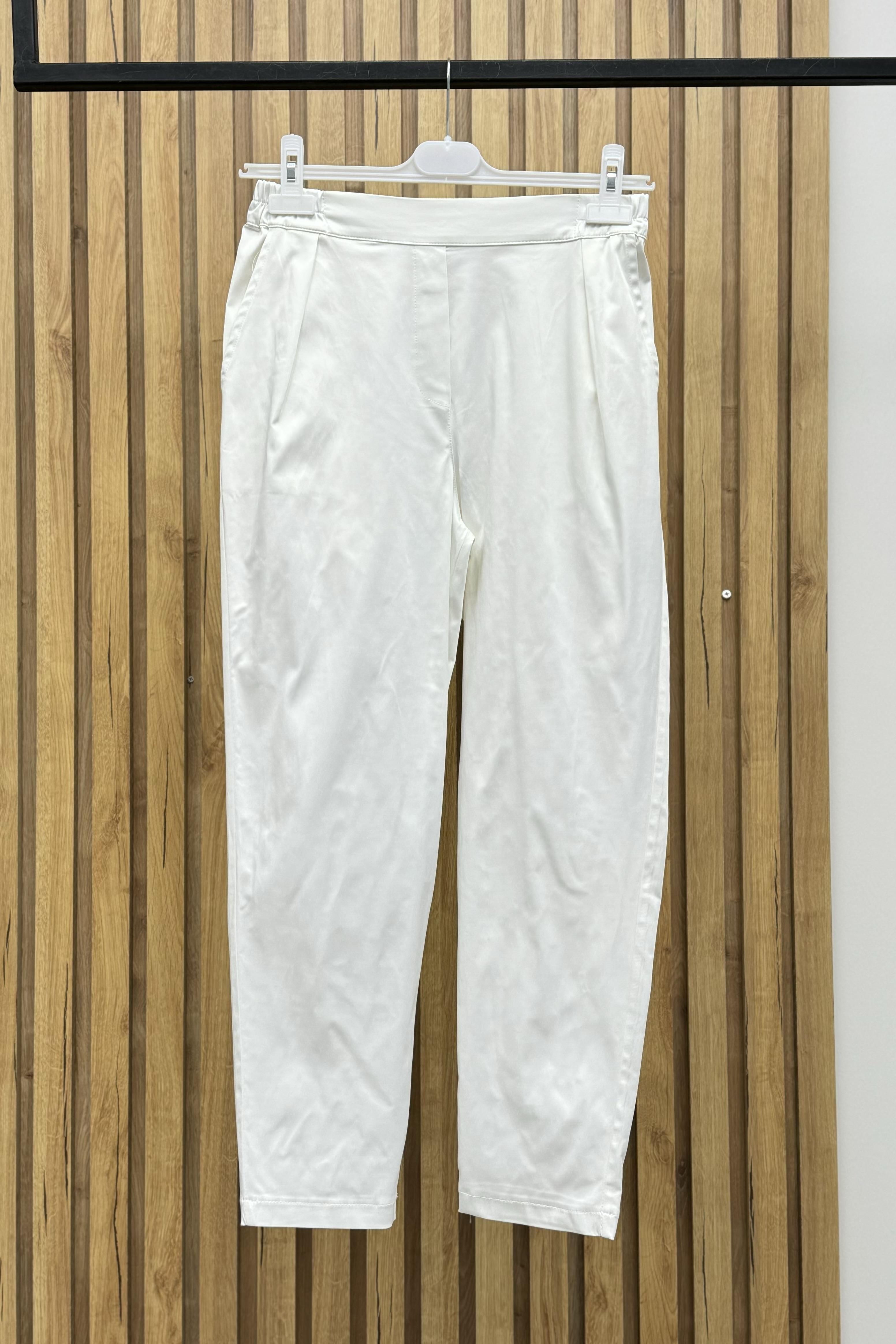 MİSSEMRAMİSS Missemramiss 4433 Saten Pile Pantolon - Ekru  Pantolon