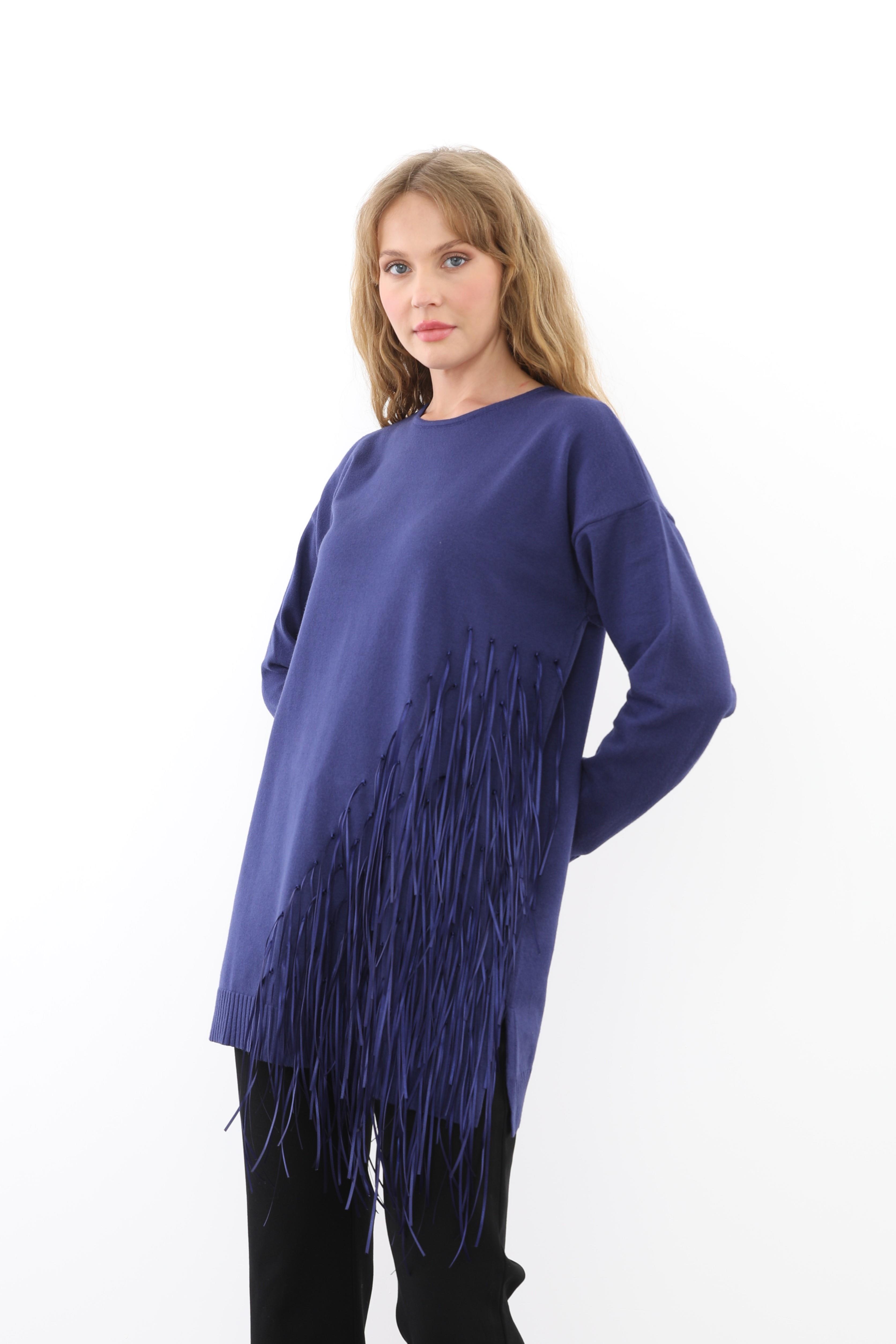 MİSSEMRAMİSS Missemramiss 4585 Rope Basic Triko Kazak - Lacivert  Kazak 