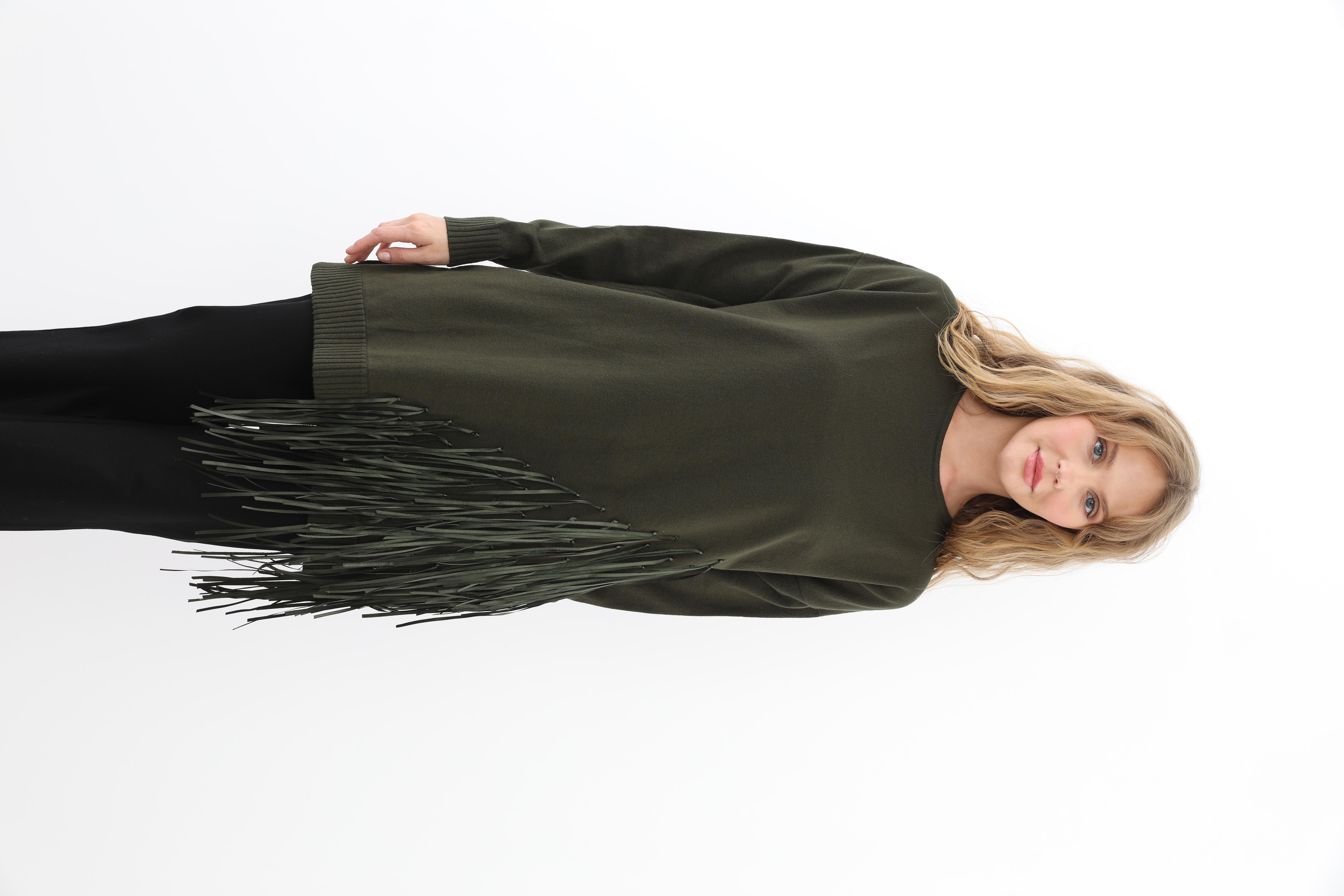 MİSSEMRAMİSS Missemramiss 4585 Rope Basic Triko Kazak - Haki  Kazak 