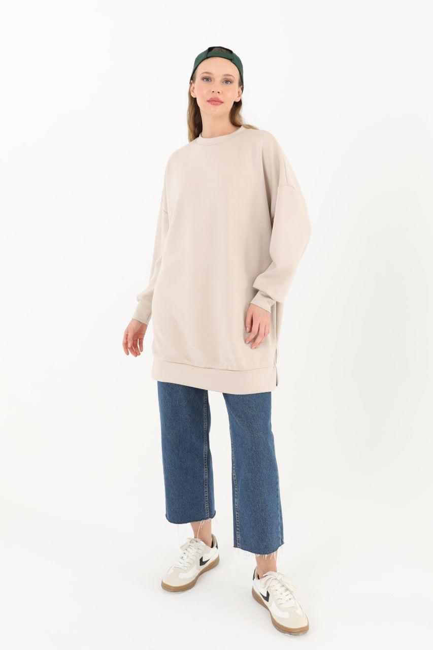 PUANE Modal Kumaş Tunik 10605 - Koyu Bej  Tunik 