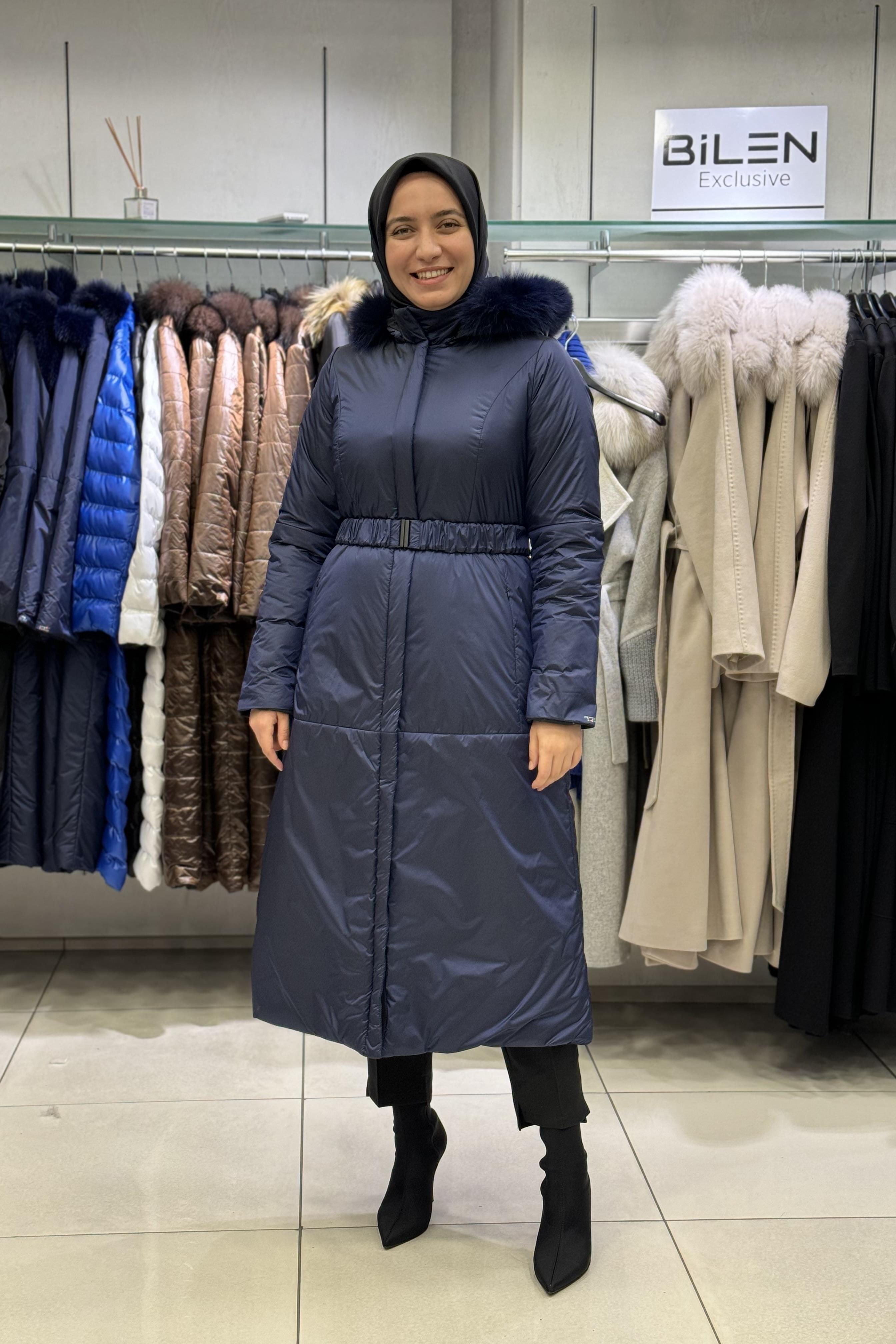 NCL Ncl 23560 Çift Taraflı Kemerli Mont - Siyah - Lacivert  Kaban & Mont