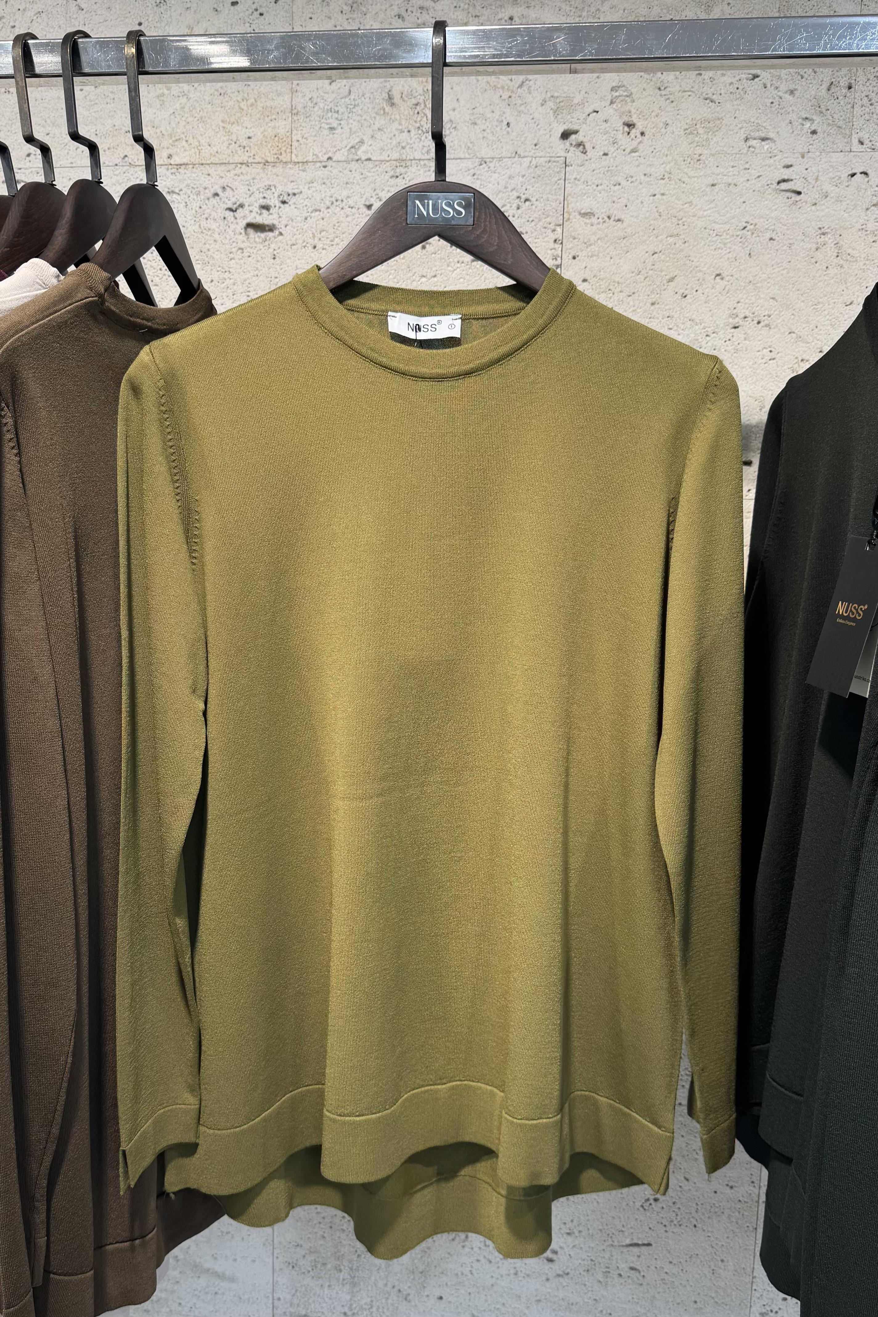 NUSS Nuss 902 Ön Kısa Arka Uzun Tunik - Haki  Tunik 