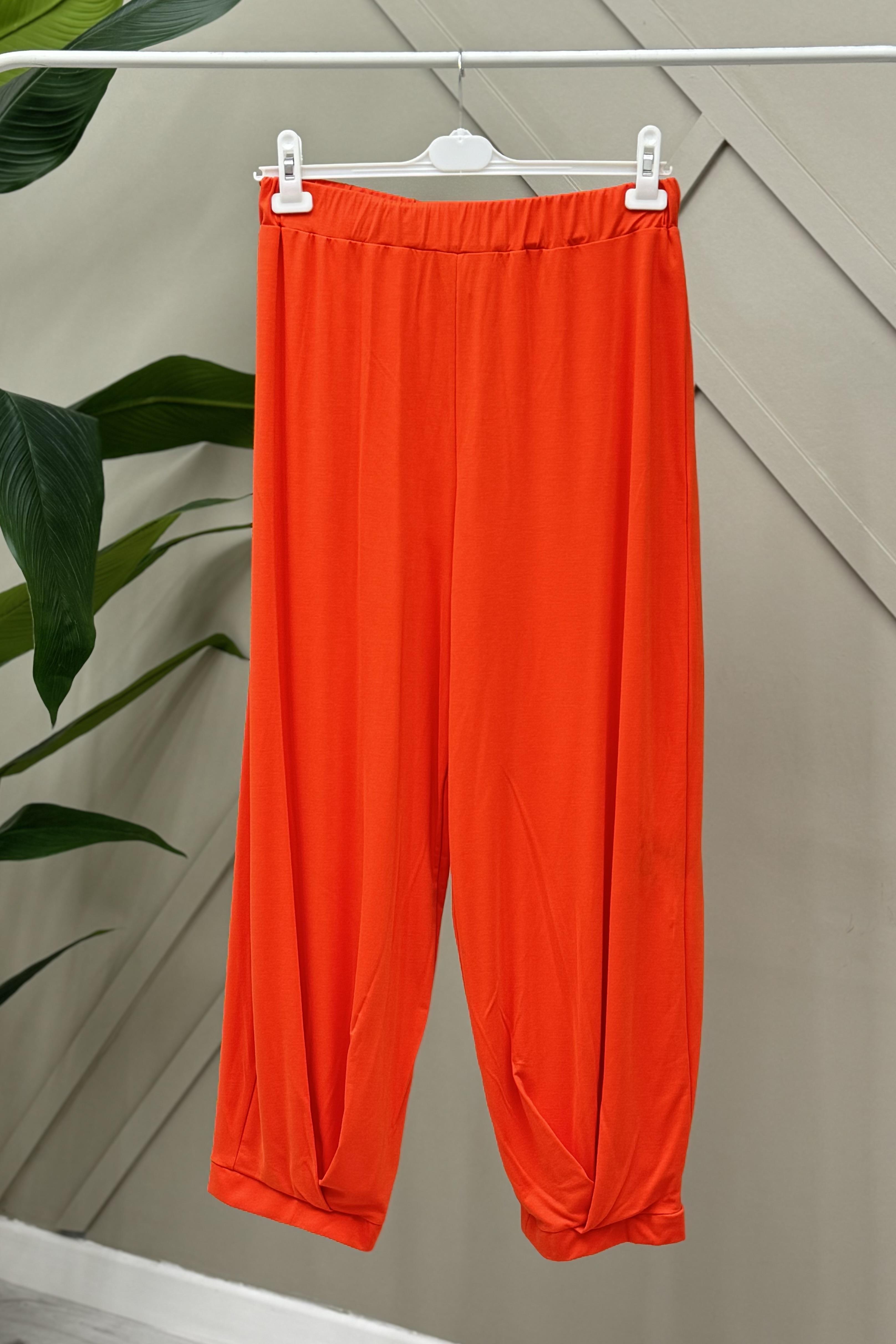 PUANE Şalvar Kesim Yumuşak Kumaştan Pantolon 18174 - Oranj Şalvar Kesim Yumuşak Kumaştan Pantolon 18174 - Oranj - Bilen Giyim Pantolon 