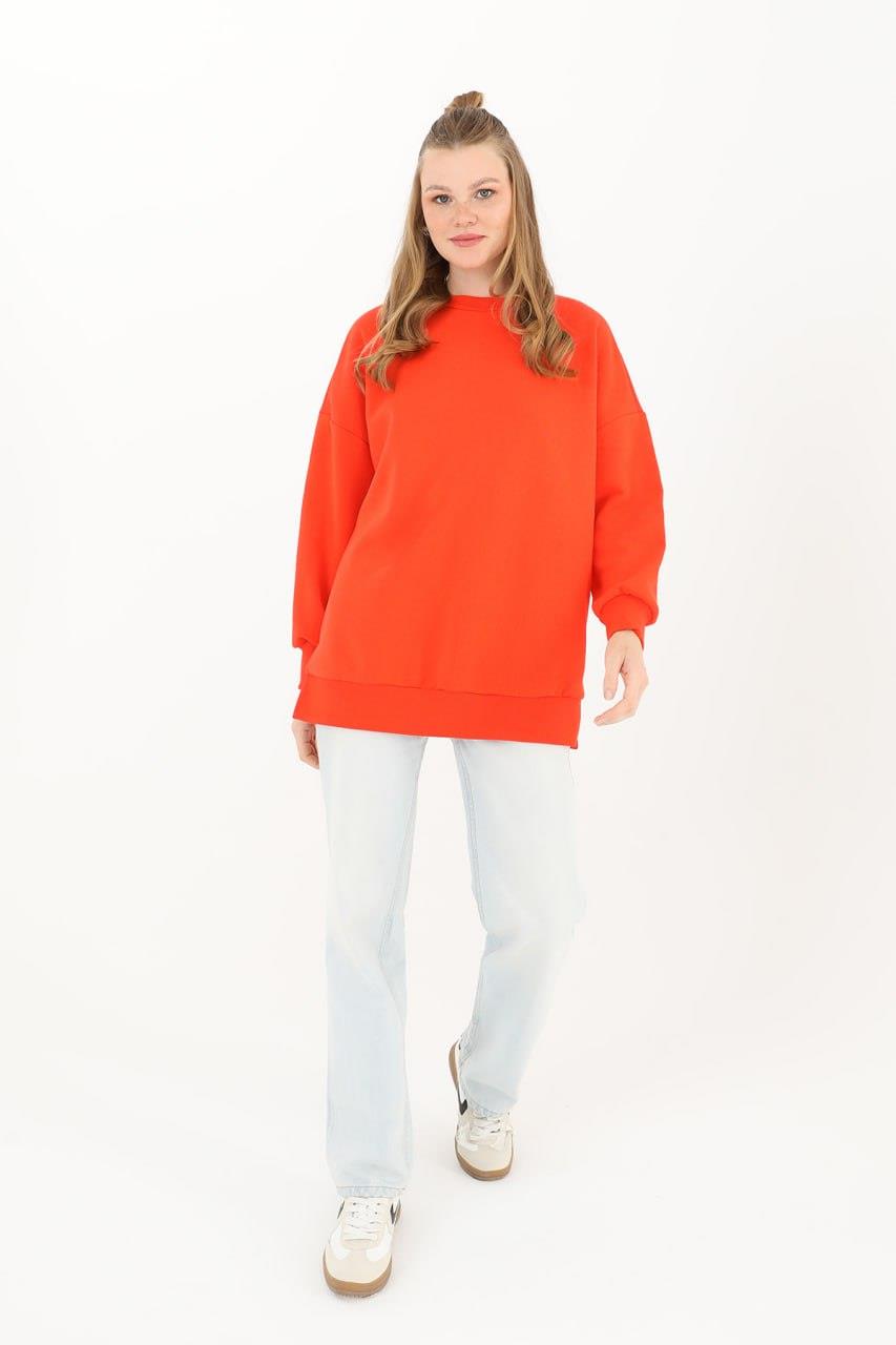 PUANE Şardonlu Basic Sweat 32108 - Açık Kırmızı  Sweatshirt 