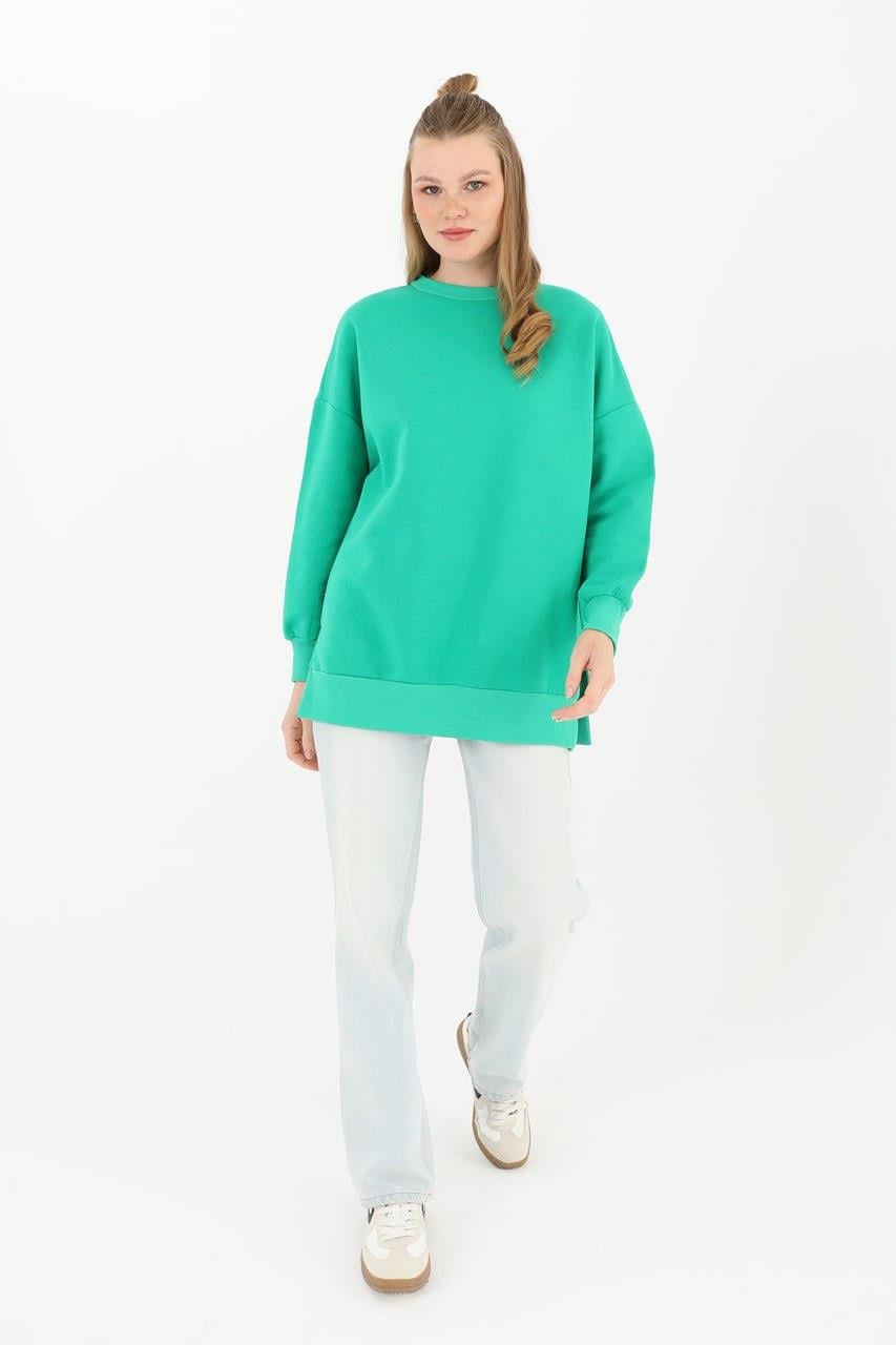 PUANE Şardonlu Basic Sweat 32108 - Yeşil  Sweatshirt 