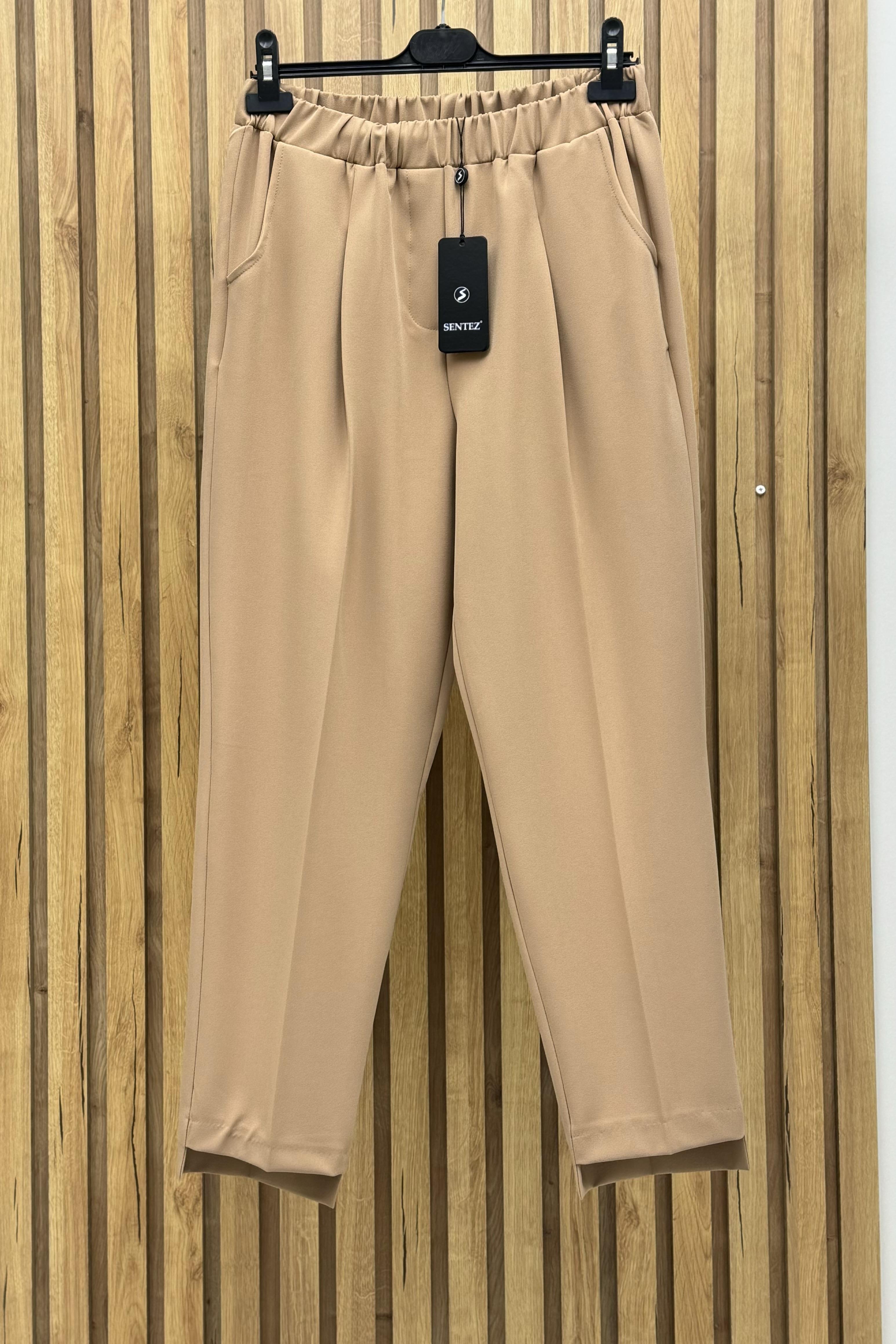 Sentez Sentez 5385 Beli Lastikli Önü Kısa Arkası Uzun Pantolon - Camel Sentez 5385 Beli Lastikli Önü Kısa Arkası Uzun Pantolon - Camel - Bilen Giyim Pantolon
