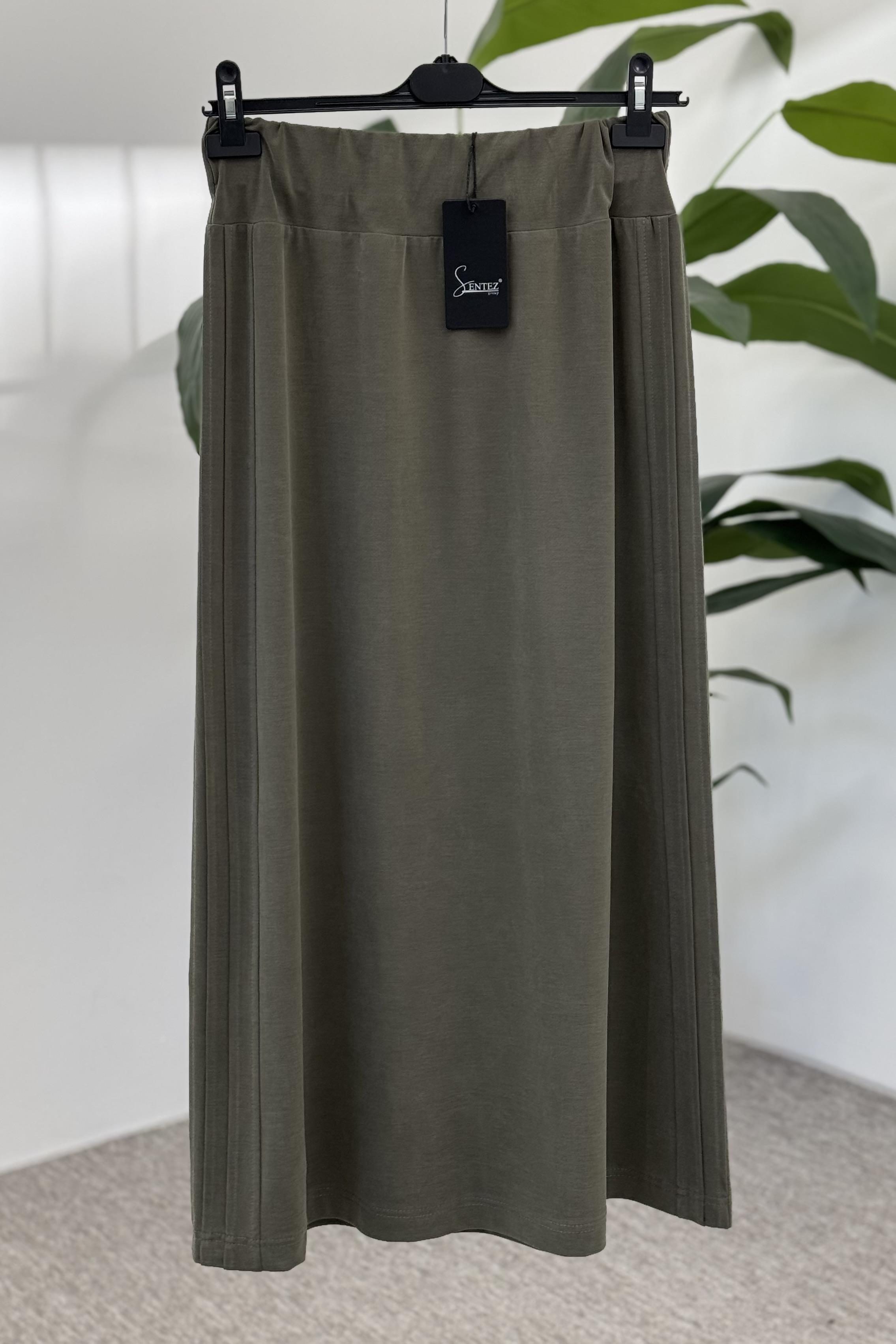 Sentez 5461 Yanı Nervürlü Etek - Bilen Giyim