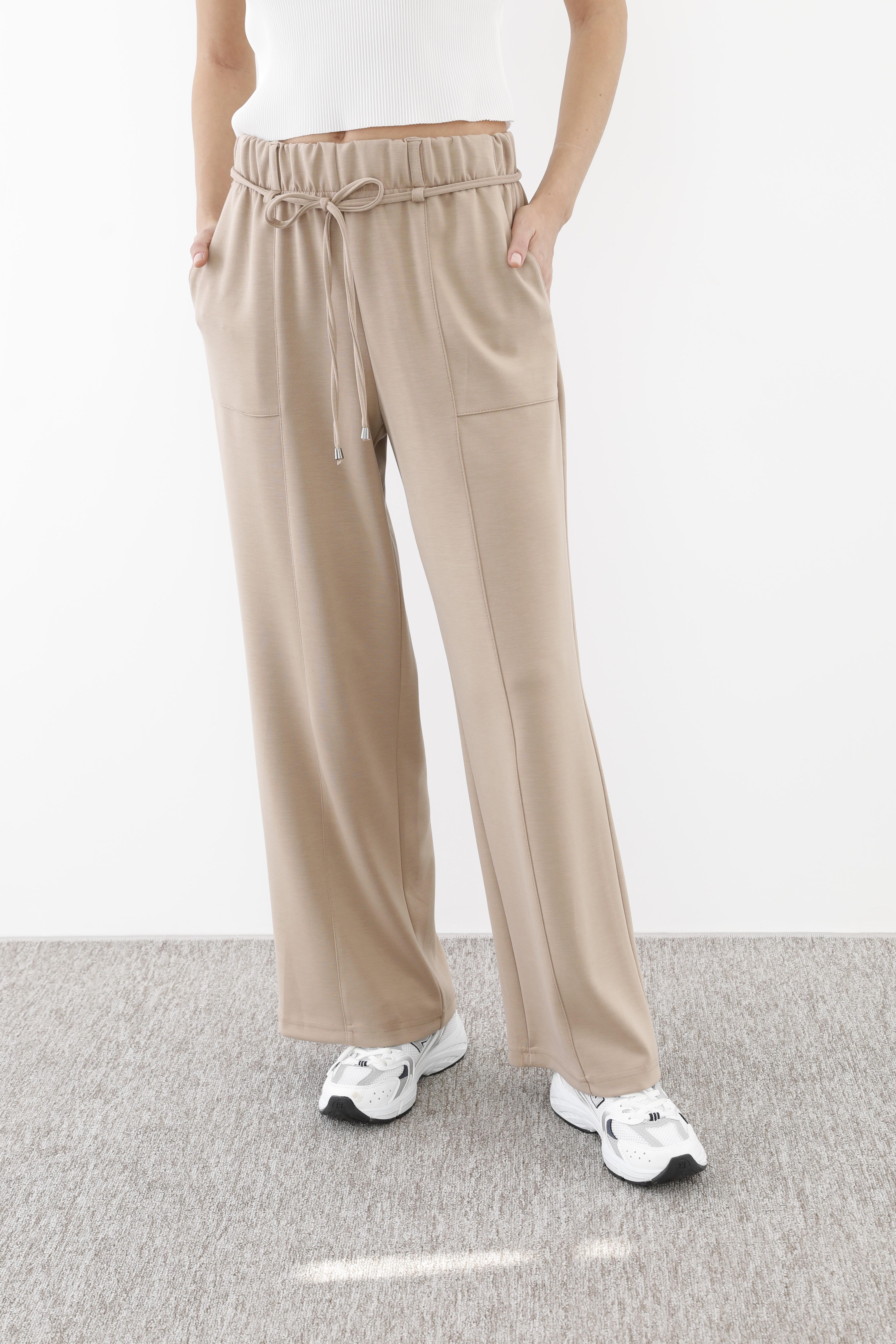 Sentez 5571 Lion Bambu Geniş Paça Pantolon - Camel | SENTEZ