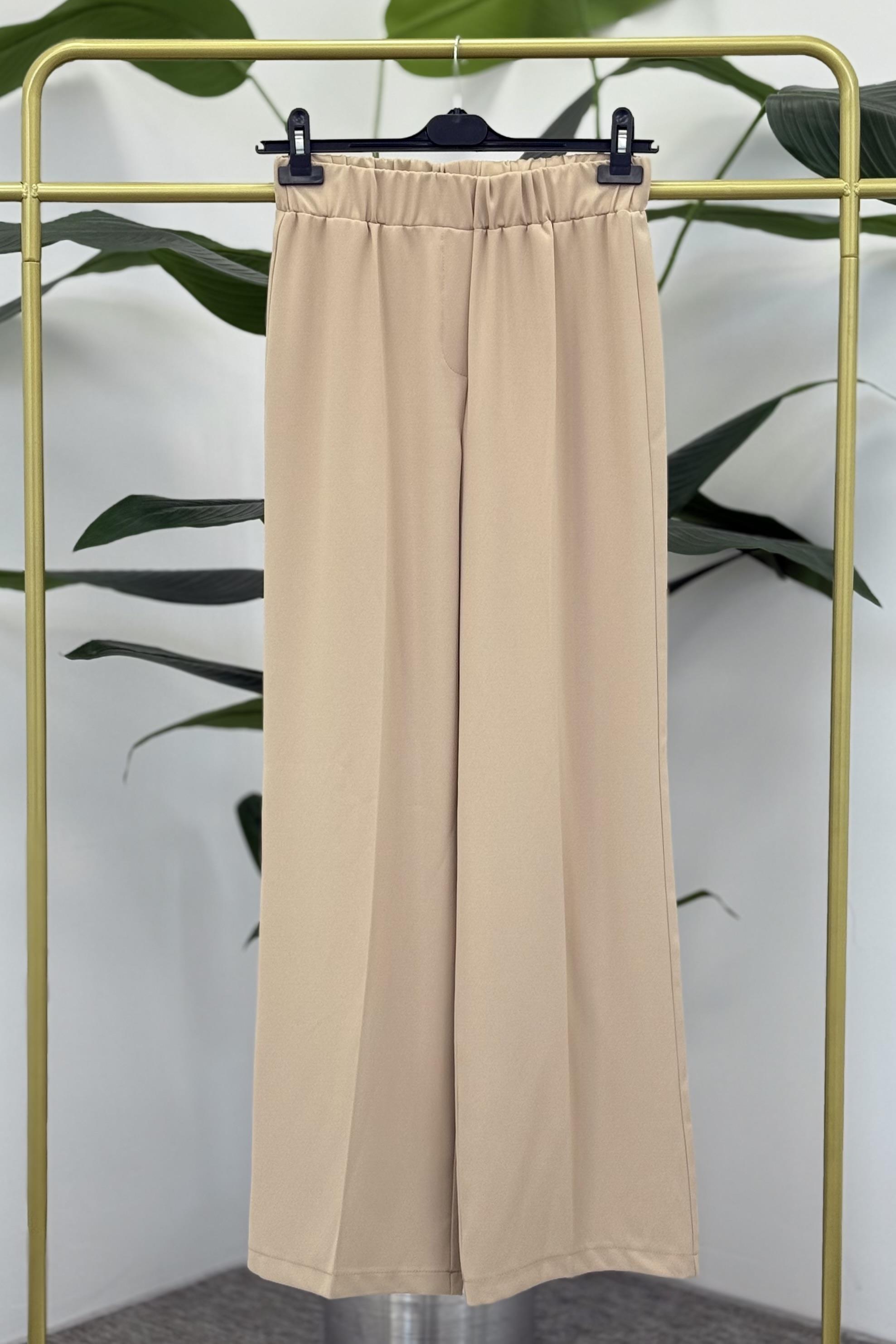SENTEZ Sentez 5580 Colmar Beli Lastikli Geniş Paça Pantolon - Camel Sentez 5580 Colmar Beli Lastikli Geniş Paça Pantolon - Bilen Giyim Pantolon 