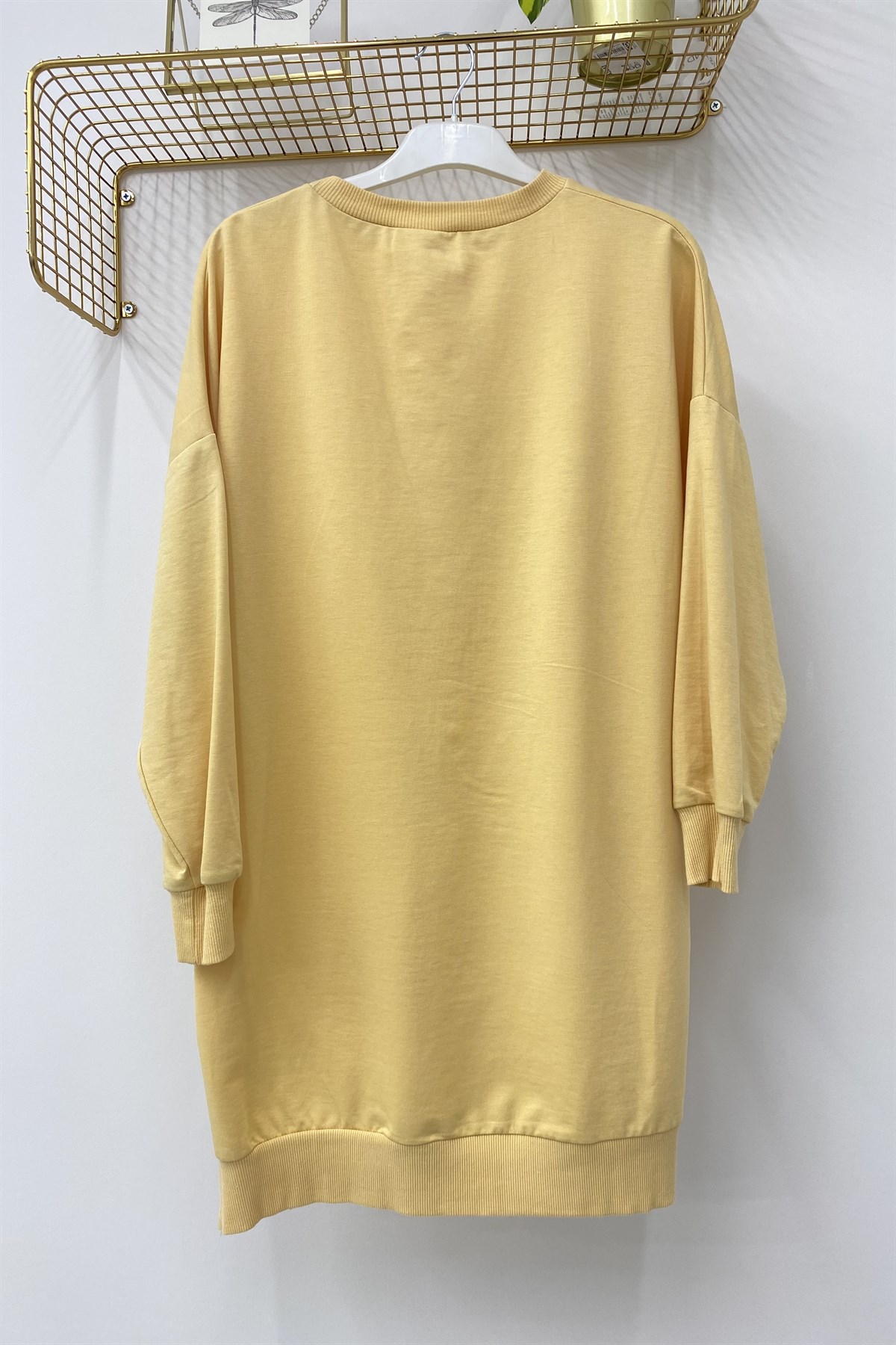 SOUL Soul 30644 Düz Renk Araboy Sweat Tunik - Kayısı