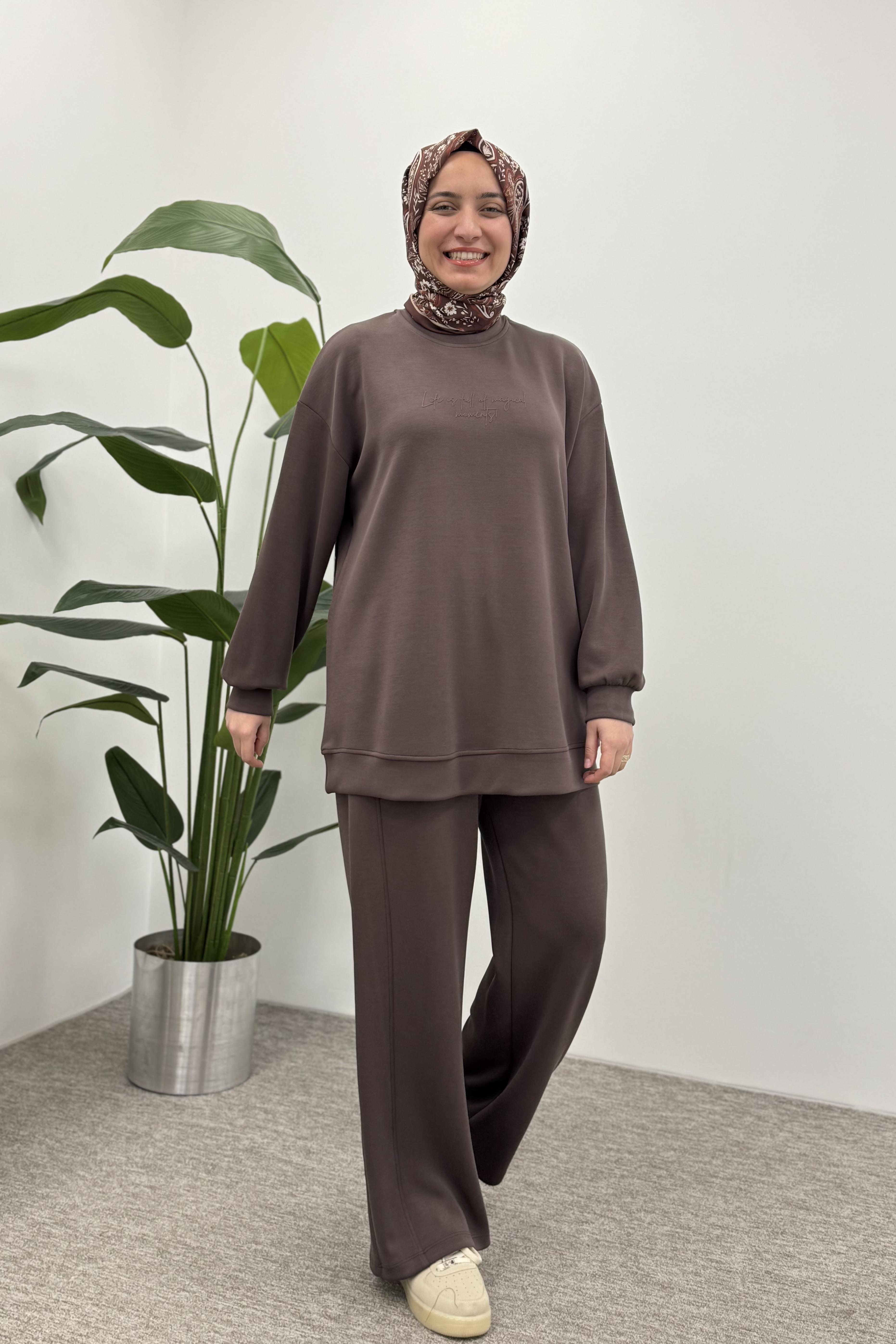 İKOLL Tonaton Yüksek Baskılı Takım 0034479 - Kahve  Takım 