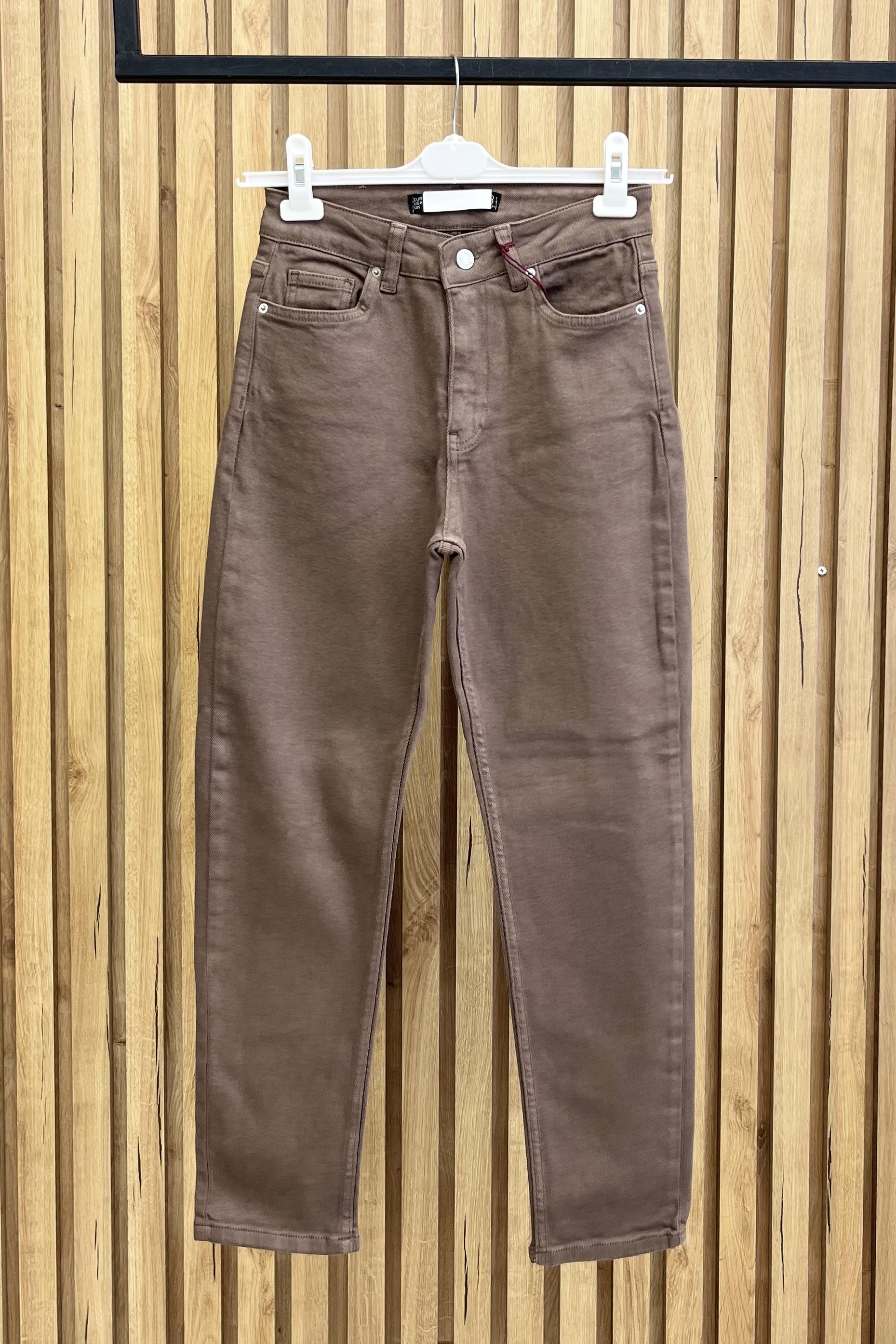 XLove Jeans Yüksel Bel Comfort Bilek Boy Kot Pantolon 896 - Vizon Yüksel Bel Comfort Bilek Boy Kot Pantolon 896 - Vizon - Bilen Giyim Pantolon