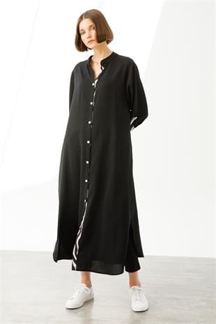 micy123meo Micca 221838M Kol Zebra Detaylı Tunik Kap - Siyah Tunik MİCCA & SPOZA