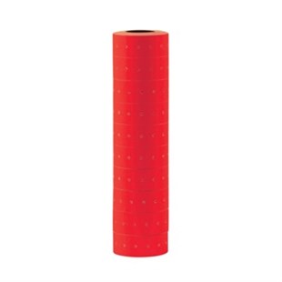 Motex Etiket 12x21 mm Fosforlu Kırmızı (12'li Paket)Kraf