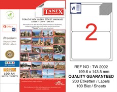 Tanex Tw-2002 Beyaz Etiket 199.6 x143.5 mm