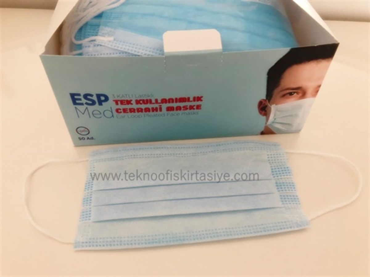 ESP MED Tek kullanımlık Cerrahi Maske | Tekno Ofis Kırtasiye.com