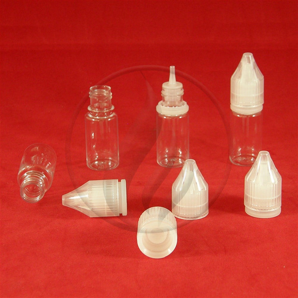 PET10 ml Şeffaf, İnce Damlalıklı, Bastır Çevir Kapaklı Pet İthal Gorilla ŞişePetİthal10G
